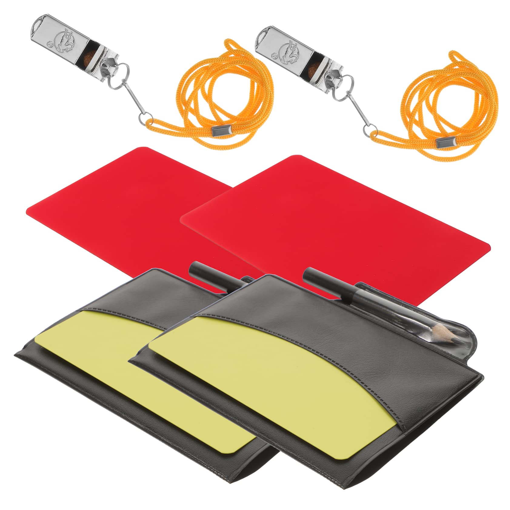 BRIGHTFUFU 1Set Professional Referee Kit with Standard Referee Cards Portable Folding Wallet Durable Material Includes Cards for Soccer and Sports Officials