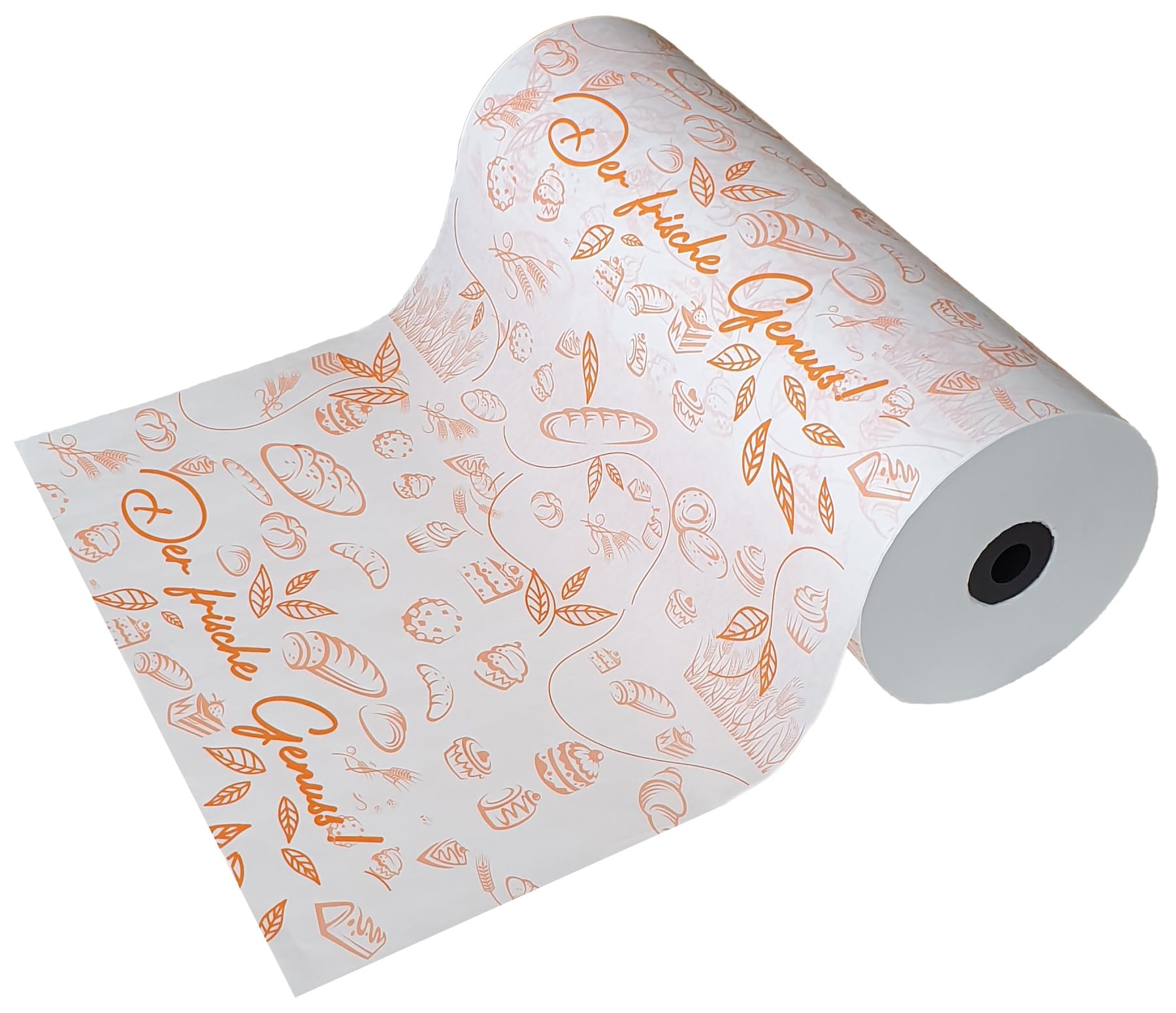 Rollenpapier mit Aufdruck, Bäckerei Einschlagpapier Bäckerseide, 50cm, 1 Rolle mit 10kg