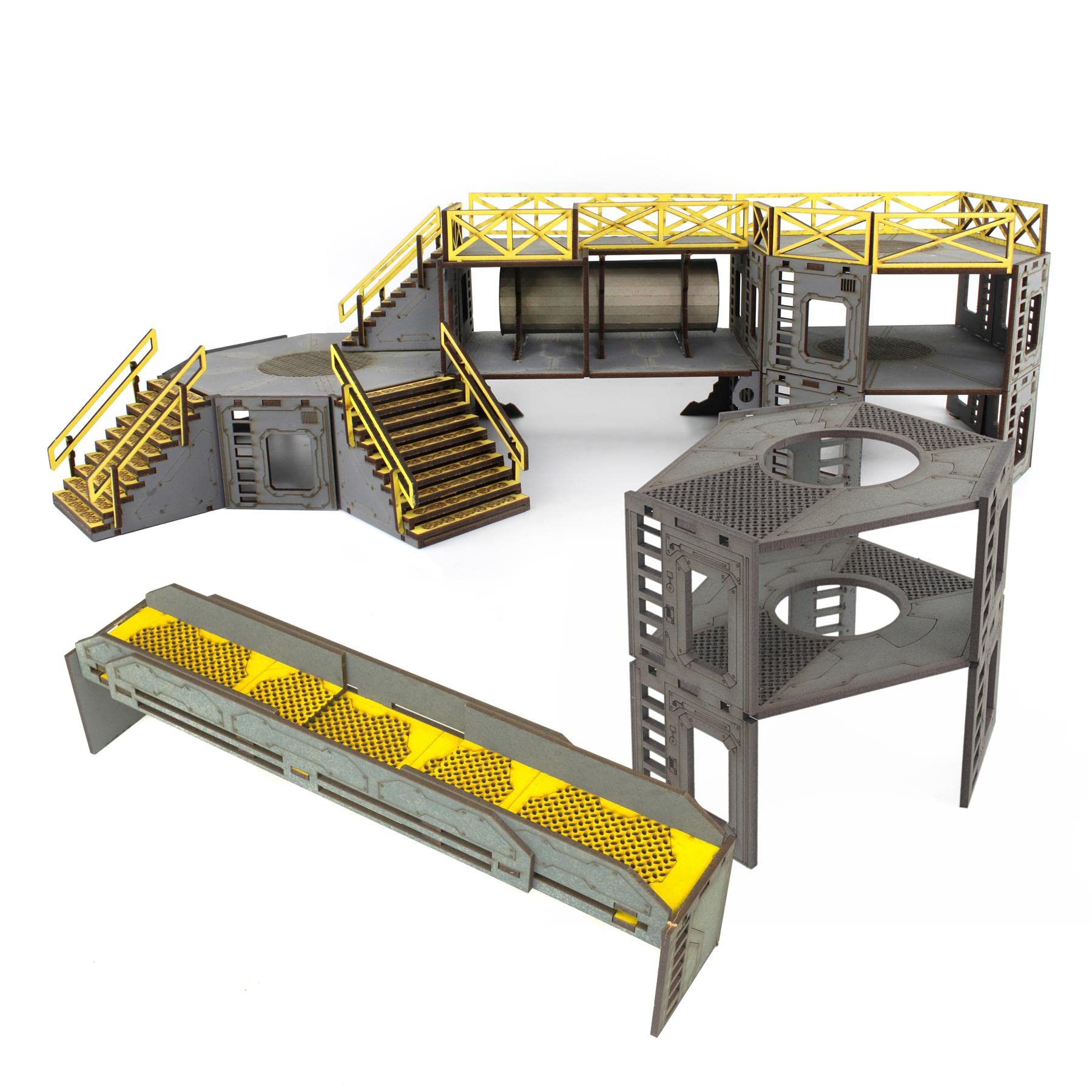 War World Gaming Industry of War Impianto di Stoccaggio Carburante Kit 3 Pre-Dipinto - Scala 28mm Wargame Terrain Diorama Modello Modellismo Miniature Fantascienza Gioco da Tavola Spedizione Tracciata