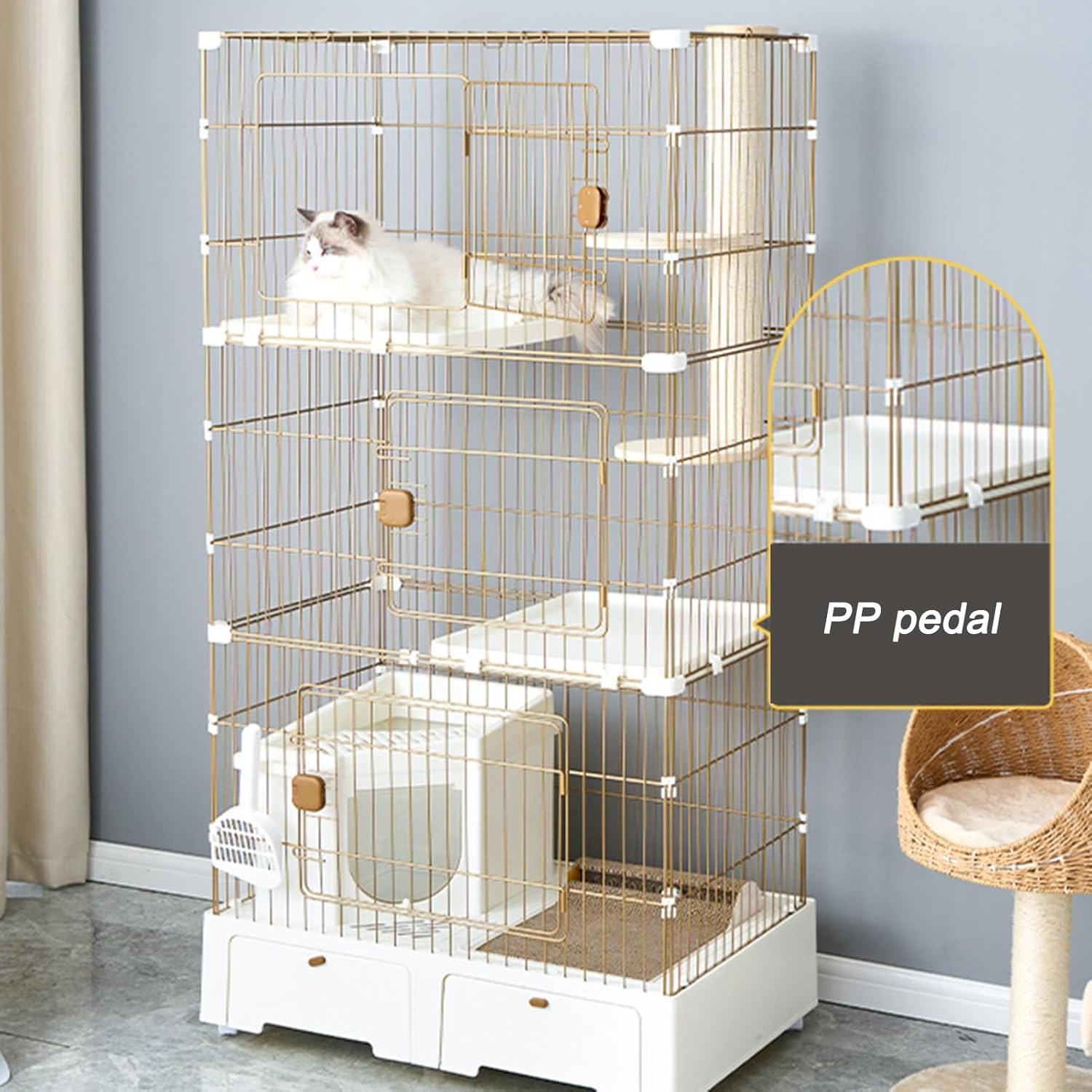 review Outdoor Cat Enclosure Cat Catio Cat House, 3 Tiers Cat Catio Cat House, DIY Cat Playpen Metal Kennel, Balcony Cat Playpen with Platforms, for Indoor Cats Walk in Cat Cage(Black)