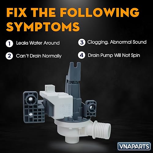 Miniatura 5 de Bomba de drenaje de lavadora W10876600 W10727777 para Whirlpool Cabrio, B25-3a04 Bomba de drenaje para Maytag Bravos xl W10876600VP, AP6004933,