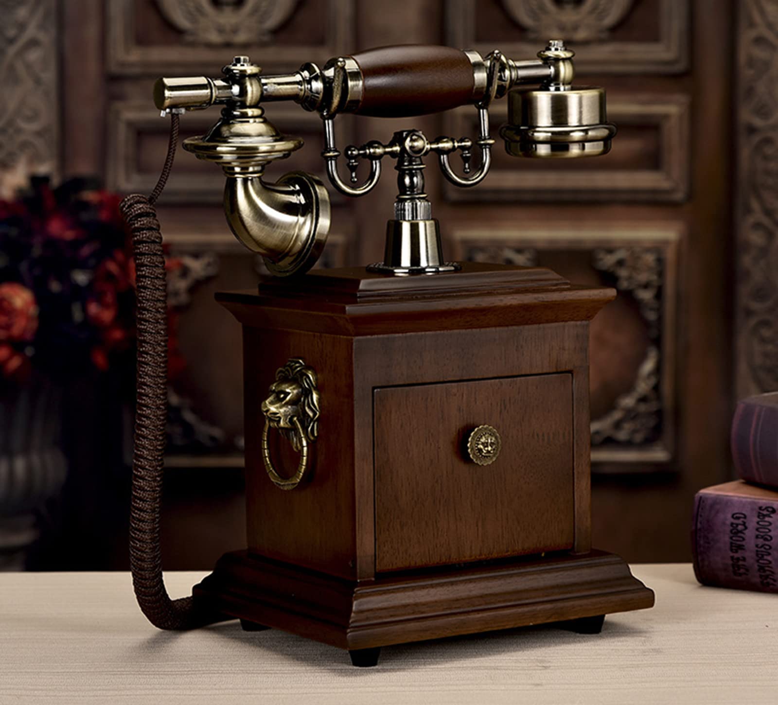 ☆大人気☆ アンティーク電話 レトロ 高級 海外製 ダイヤル式 現状品 Amazon | 回転式ダイヤル電話 レトロな固定電話 ヨーロッパ