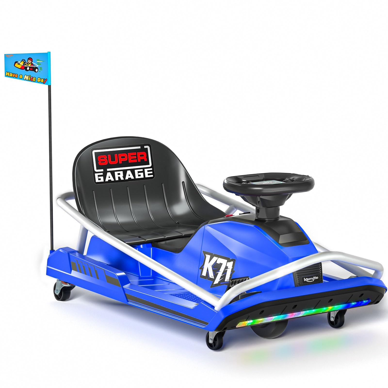 KerryYoo K71 24V7AH Drift Kart, Crazy Kart with 300W Brushless Motor, 12 mph, High/Low Sp…