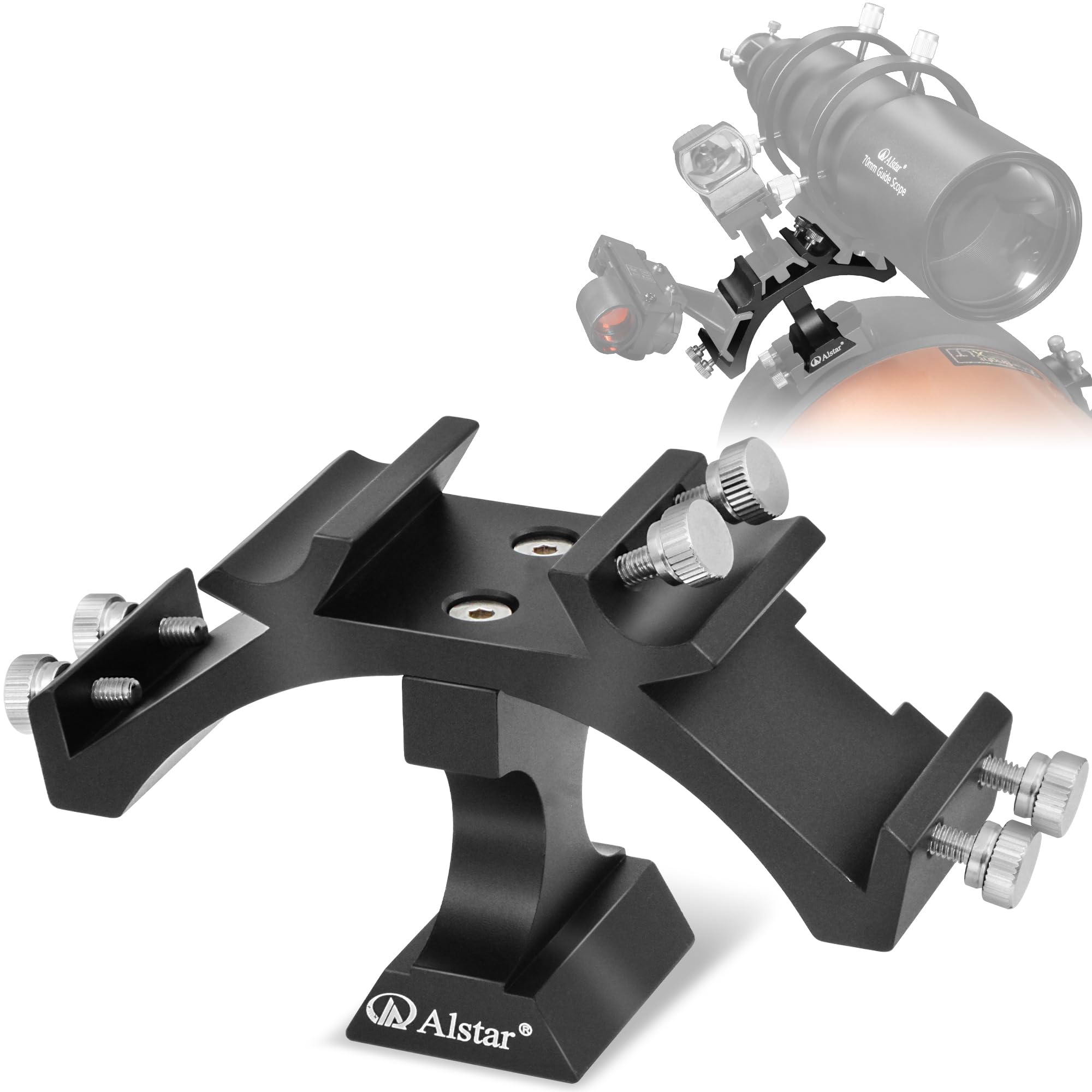 Alstar Finder Scope Mount, Finderscope Mounting Bracket with Three Mount Installating Position for Red Dot Finders Guidescope, Aluminum Telescope Accessories Finderscope Bracket Finder Scope Holder