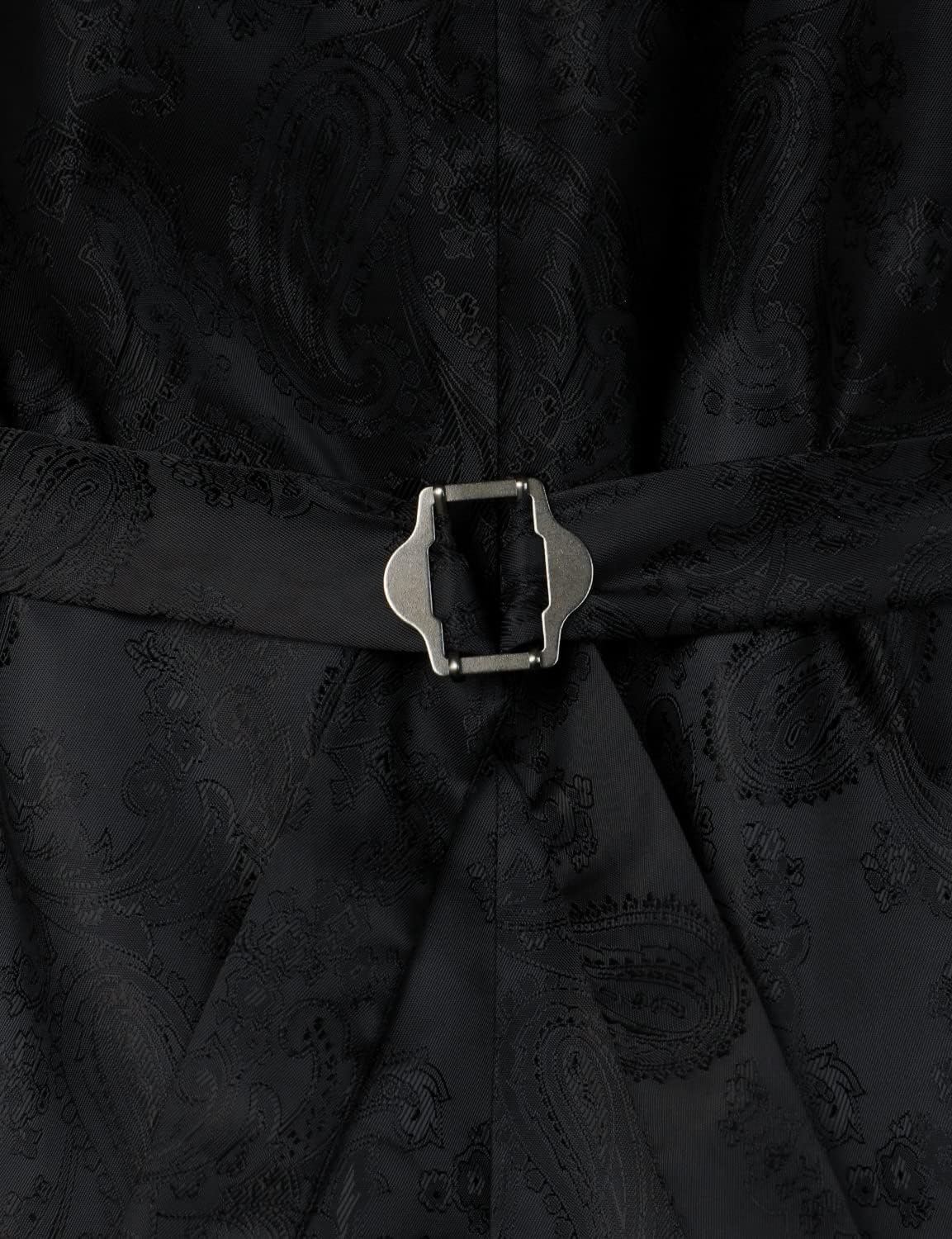 ZEROYAA Mens Hipster Metallic Paisley Printed Single Breasted V-Neck Suit Vest/Tuxedo Waistcoat - Image 6