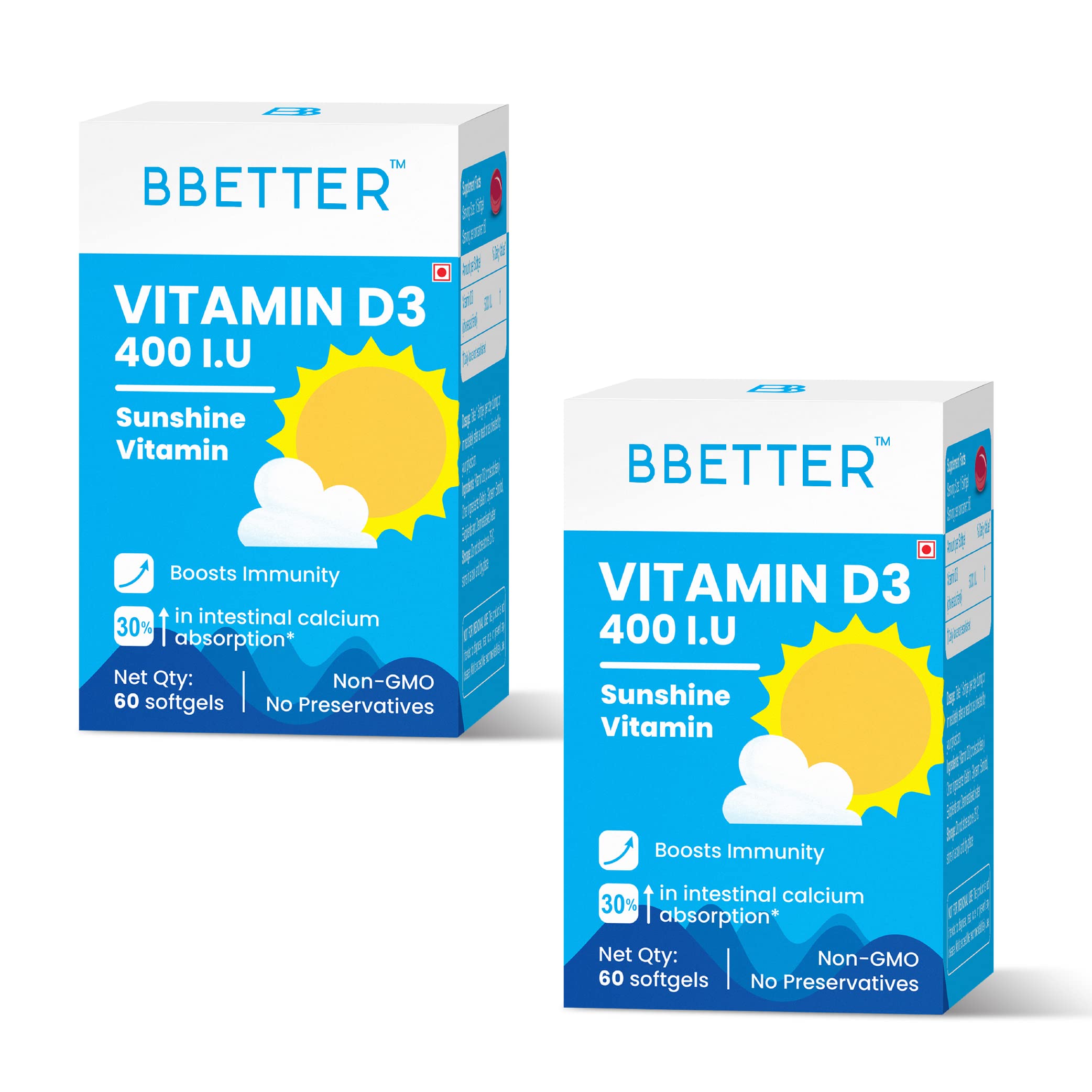 BBETTER Vitamin D3 400 IU supplement for boosting immunity, healthy bones and strong muscle | Vitamin D3 - Pack of 2 (120 Softgels) (B09BP1KXFZ) Amazon Price History, Amazon Price Tracker