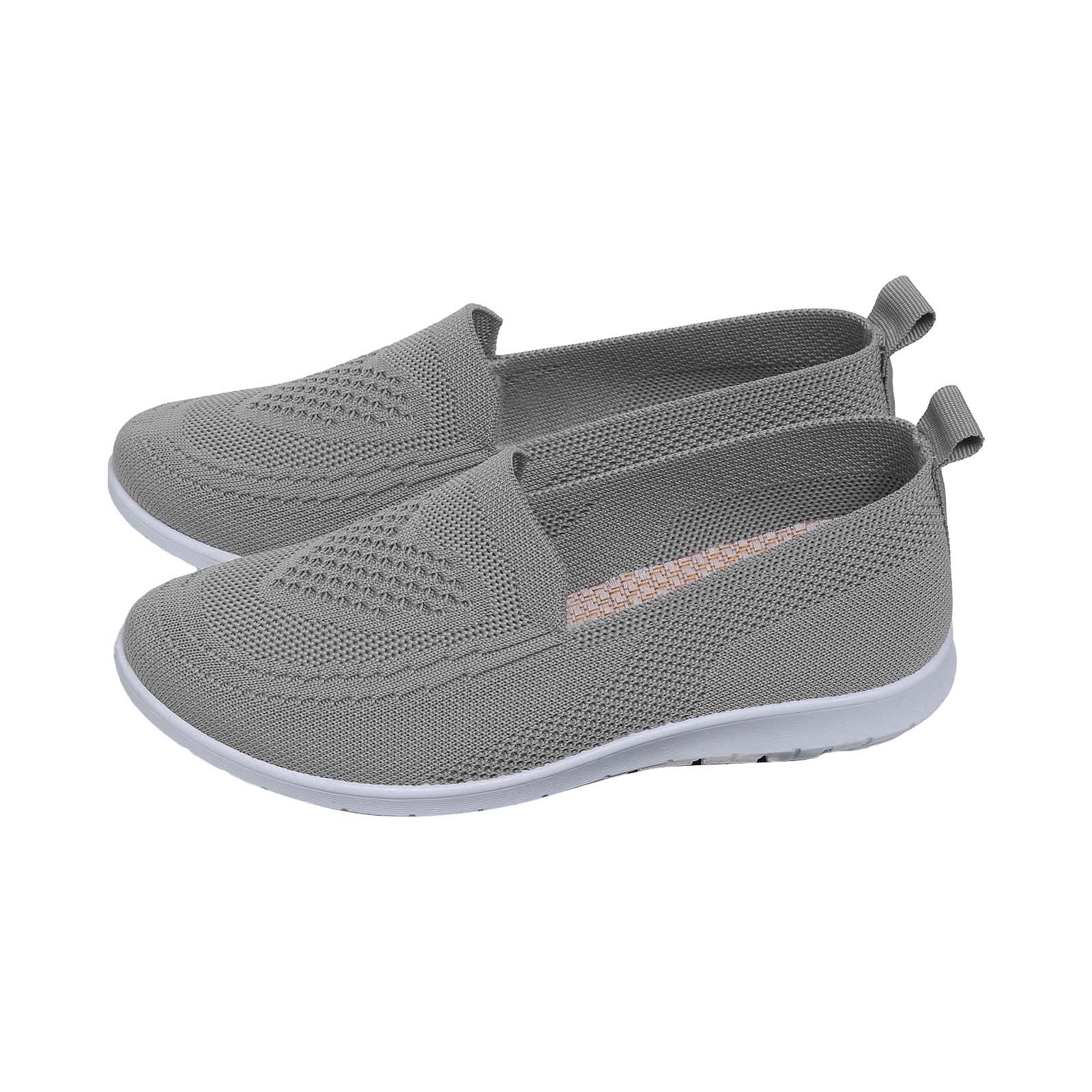 HOOUDO Zapatos Ortopedicos Mujer, Zapatos Deportivos Mujer, Zapatillas Sin Cordones Zapatillas Fascitis Plantar con Malla Cordones Antideslizantes Caminar Sandalias Deportivas