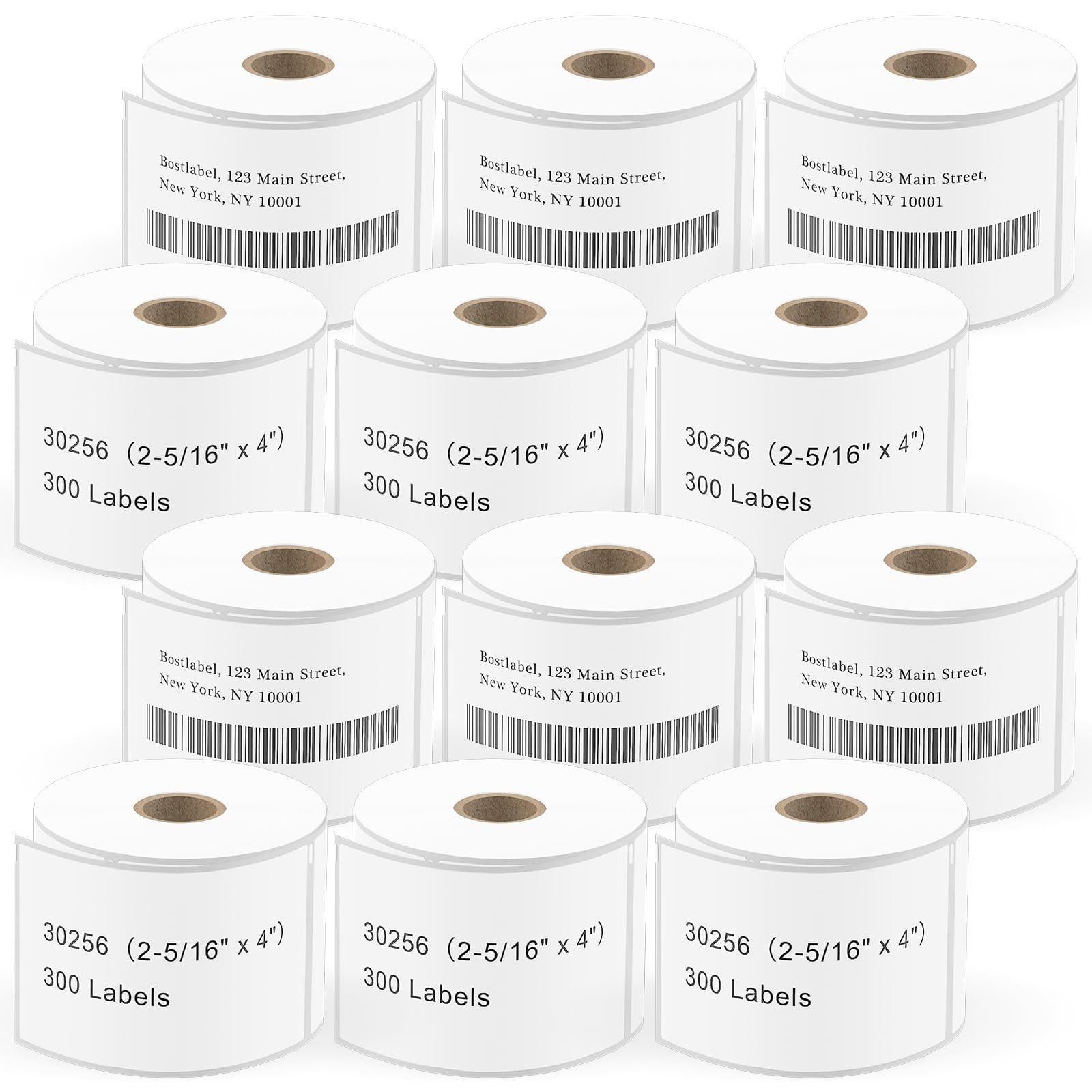 Bostlabel 12 Rolls LW White 2-5/16" x 4" Shipping Labels, Replacement DYMO 30256 - Compatible with DYMO LabelWriter 4XL, 450, 450 Duo, 450 Turbo, 450
