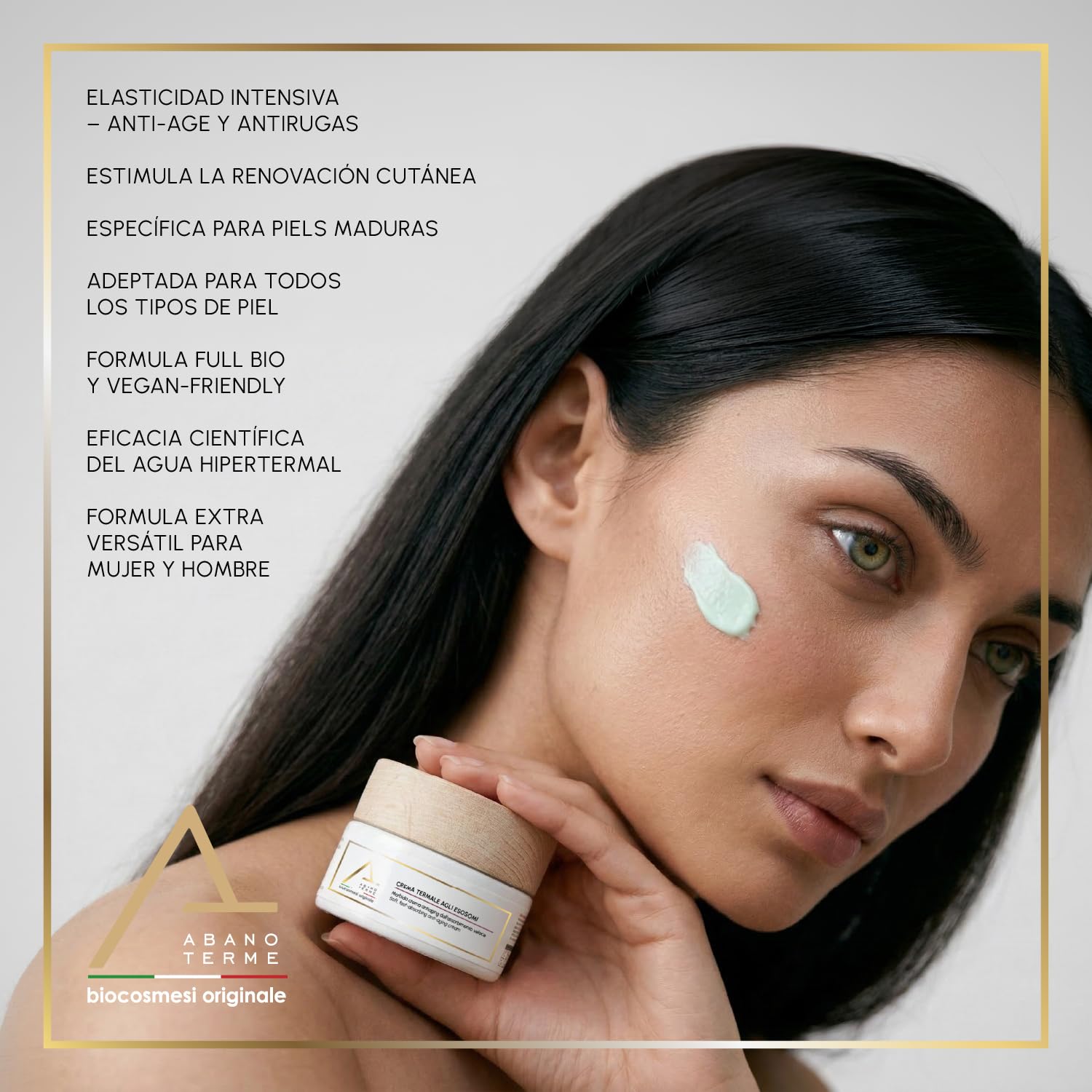 Crema Antiarrugas Mujer con Exosomas de Centella Asiática y Ácido Hialurónico 50 ml | Crema Hidratante Facial Mujer y Hombre | Cuidado Regenerador Día y Noche | Skin Care Made in Italy