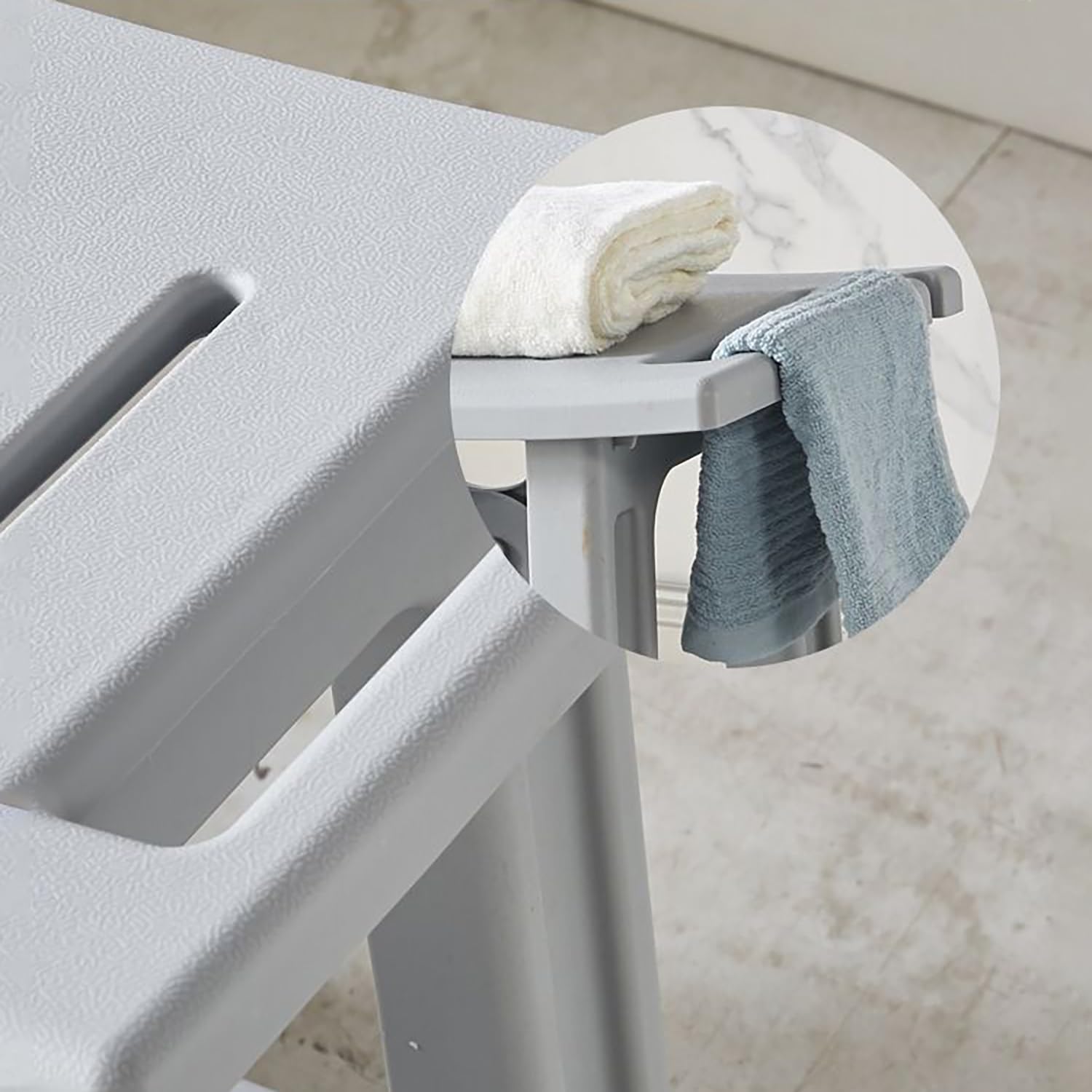 Sgabello per Doccia，Sedia per Doccia，Seduta Antiscivolo per Doccia,per Interni ed Esterni,l'Interno Della, Sedia da Doccia per Bagno con Supporto per Soffione Doccia, Bianco (Bianco)