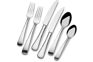 Mikasa Hammered Opulent 75-Piece Silverware Set: The Epitome of Sophistication