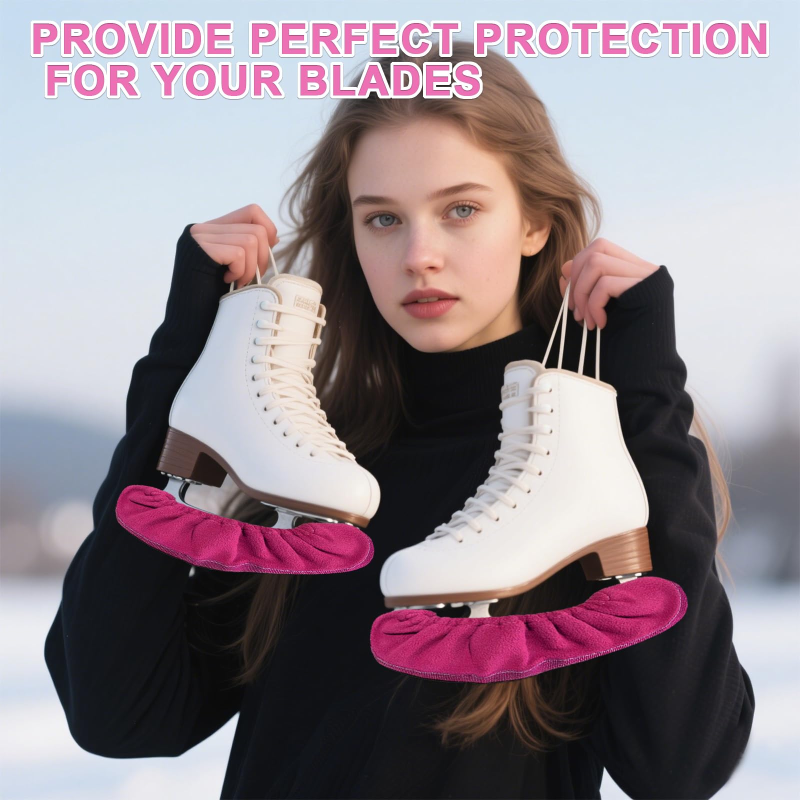 Copri Lama per Pattini da Ghiaccio 3 Pezzi, Protezione per Lame, Calzini Elastici per Lame, Protezione per Pattini da Hockey, Accessori per Protezione, Adatti a Scarpe da Hockey e Pattini da