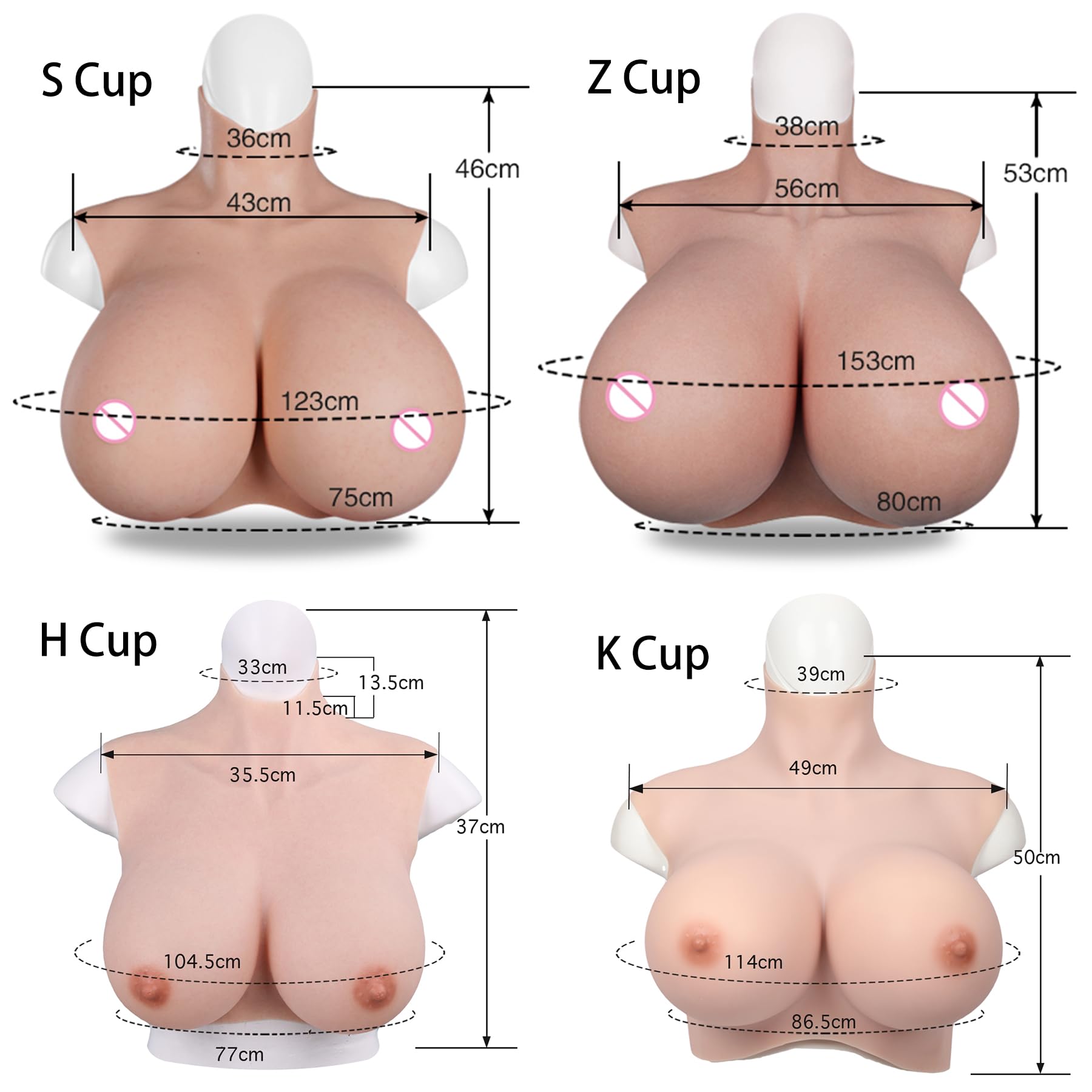 YRZGSAWJ Crossdresser Breasts Huge Z Cup S Cup Silicone Breastplate