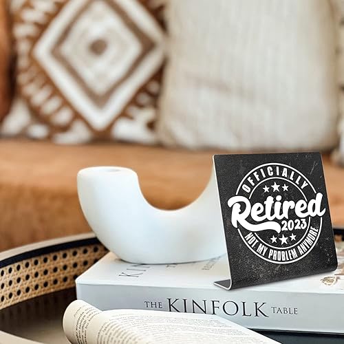 Miniatura 3 de Decoración de escritorio de oficina oficialmente jubilada, regalos de jubilación para mujeres, hombres, compañeros de trabajo, decoración en estante