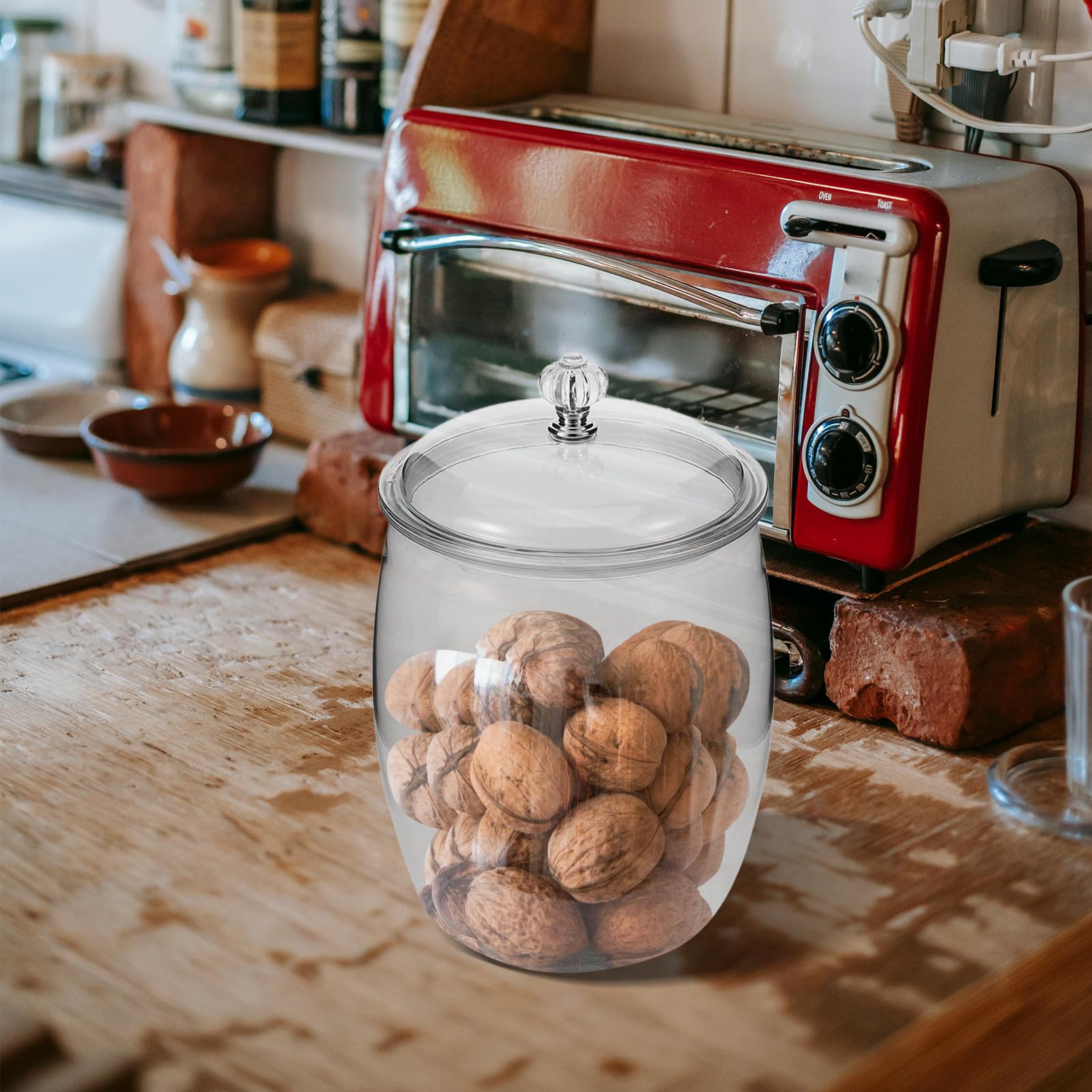 Baluue Barattolo Ermetico in Plastica Trasparente 3, 8 per Dolci e Biscotti
