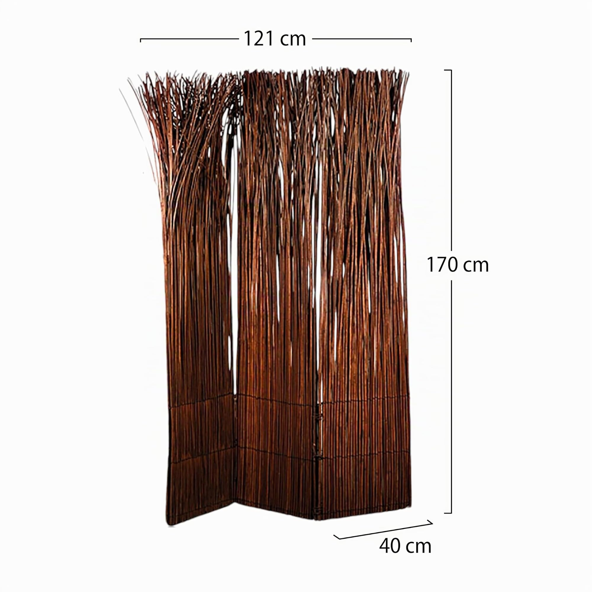 DESIGN DELIGHTS PARAVENTO Nature | 160x120 cm (AxL), Legno di salice, Marrone | divisorio per Ambienti, Parete divisoria, paravanti, paravant