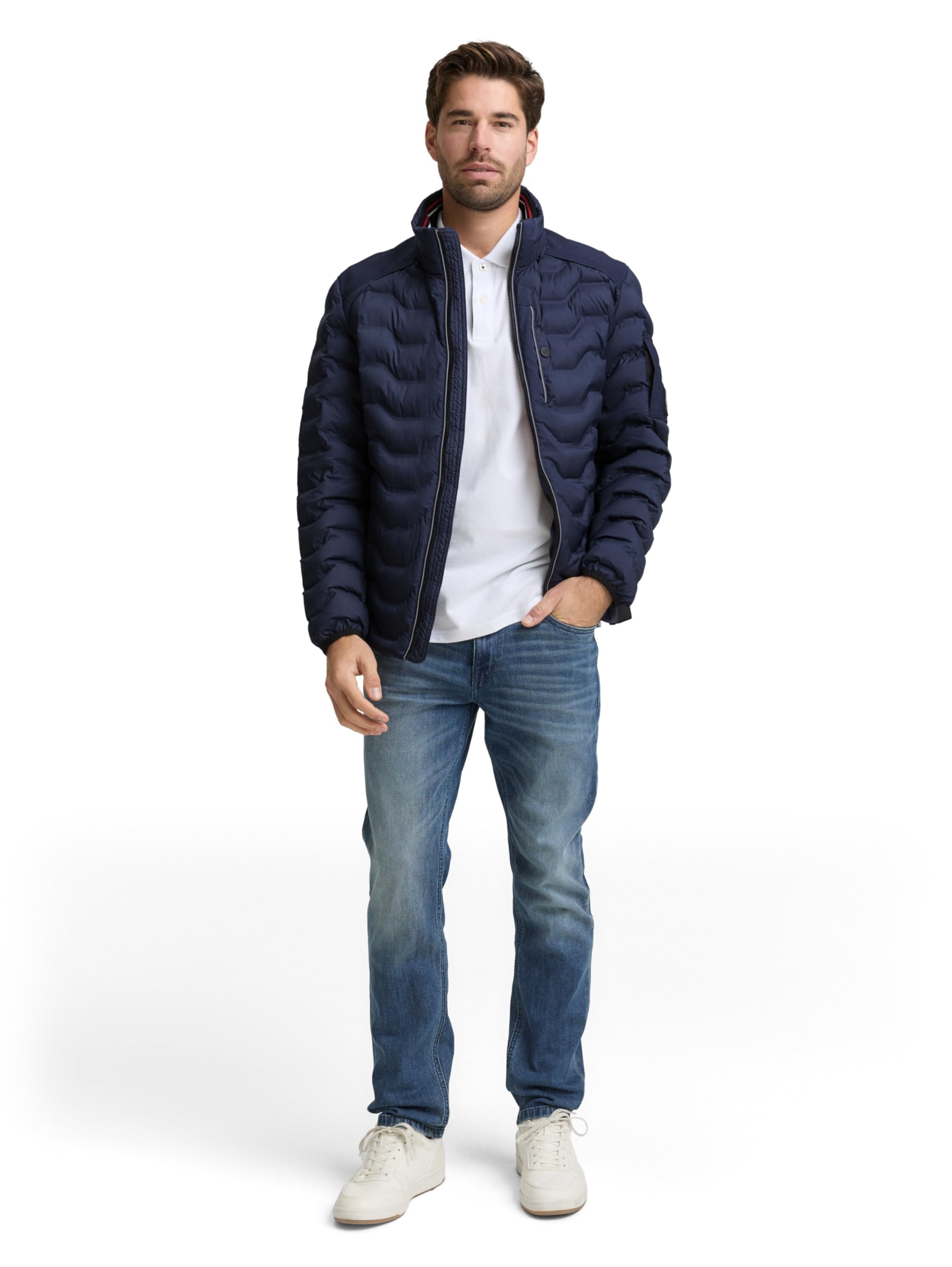 TOM TAILOR Herren Hybridjacke mit Stehkragen