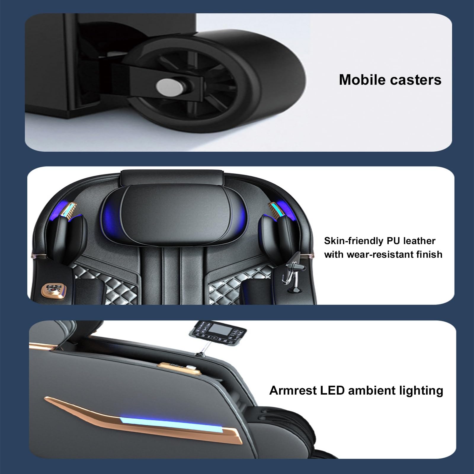 Fauteuil De Massage 4D, Massage Complet Du Corps, Système SL-track, Design Capsule, Adapté Aux Salons Et Aux Bureaux(Bianco)