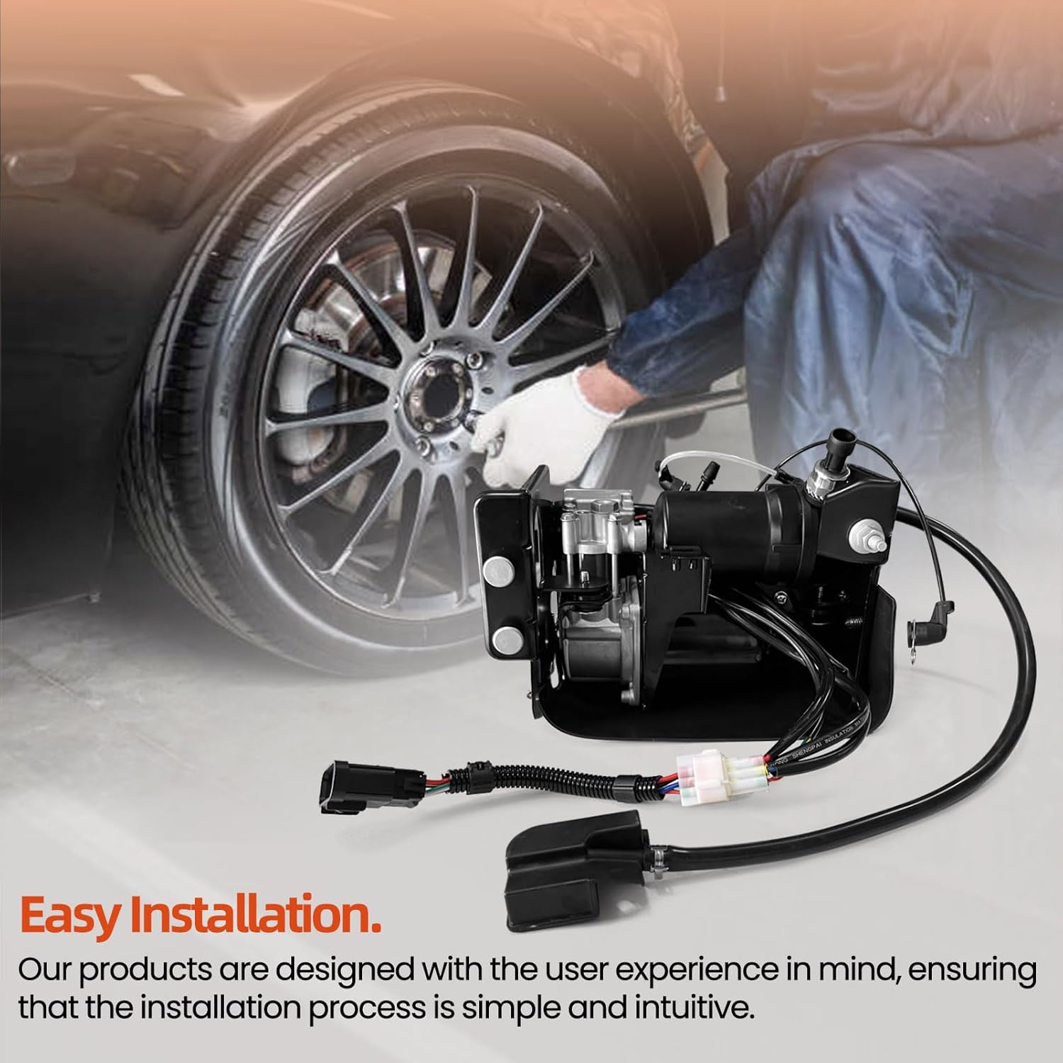 Air Suspension Compressor Compatible with 2015-2020 Cadillac Escalade ESV Chevy Suburban Tahoe GMC Yukon XL OEM Number Replace 23316154, 23282712, 22797525, 23232591