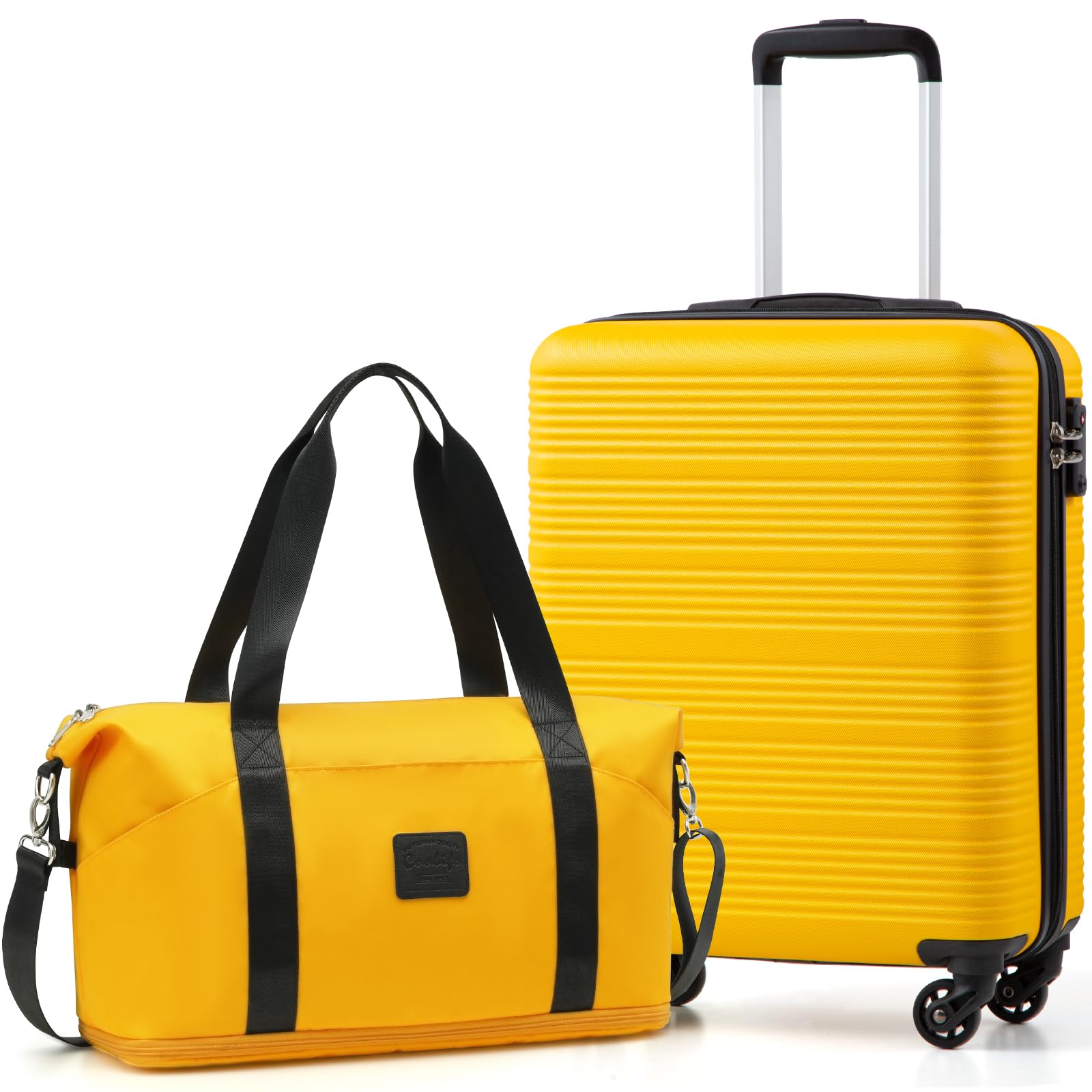 COOLIFE Kabinenkoffer 55X35X20cm für Ryanair Fluggesellschaft Handgepäck Kabinengepäck Hartschlagenkoffer Leichtgewicht mit TSA-Schloss und 4 Spinner-Rädern