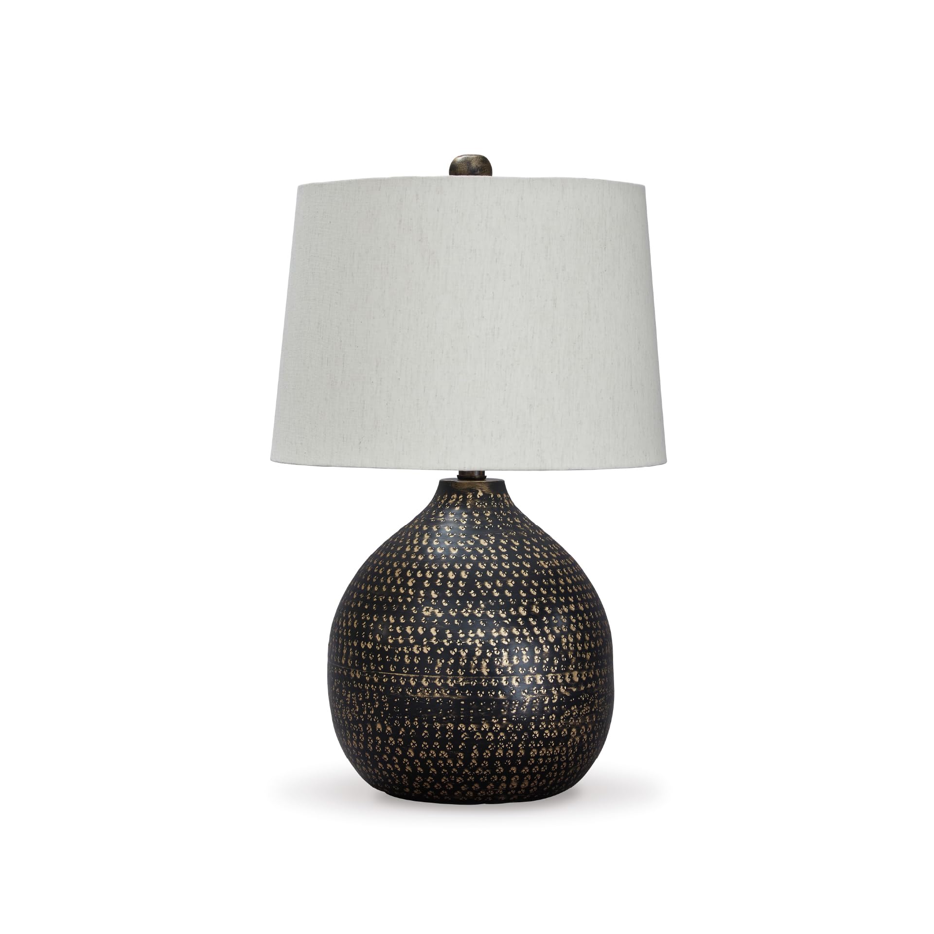 Signature Design by Ashley Maire Contemporary 25" Metal Table Lamp, Black & Gold Finish