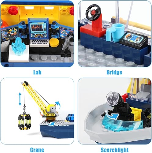 Miniatura 4 de City Arctic Explorer - Juego de juguetes de construcción de barcos, 797 piezas de City Arctic Explorer, kit de construcción de barco con escena de