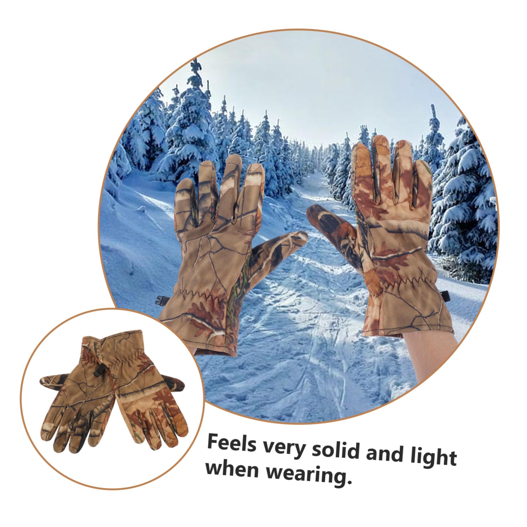 ERINGOGO Guantes de Caza Impermeables y Antideslizantes con Forro Polar para Hombre Guantes de para Exteriores Resistentes al Agua Frío para Invierno