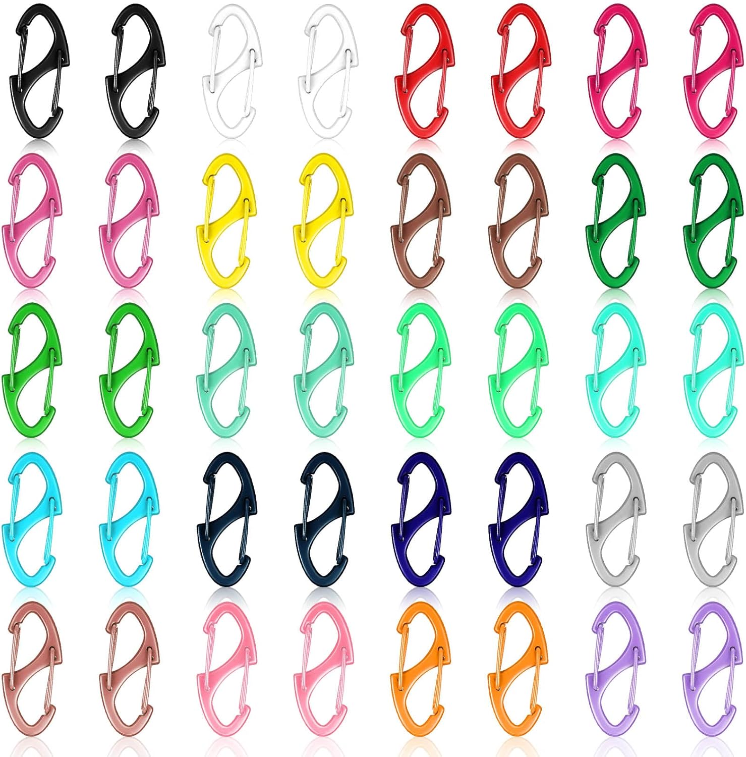 Demissle 40 Pcs Dual Wire Gate Snap Hook 1.6 Inch Small