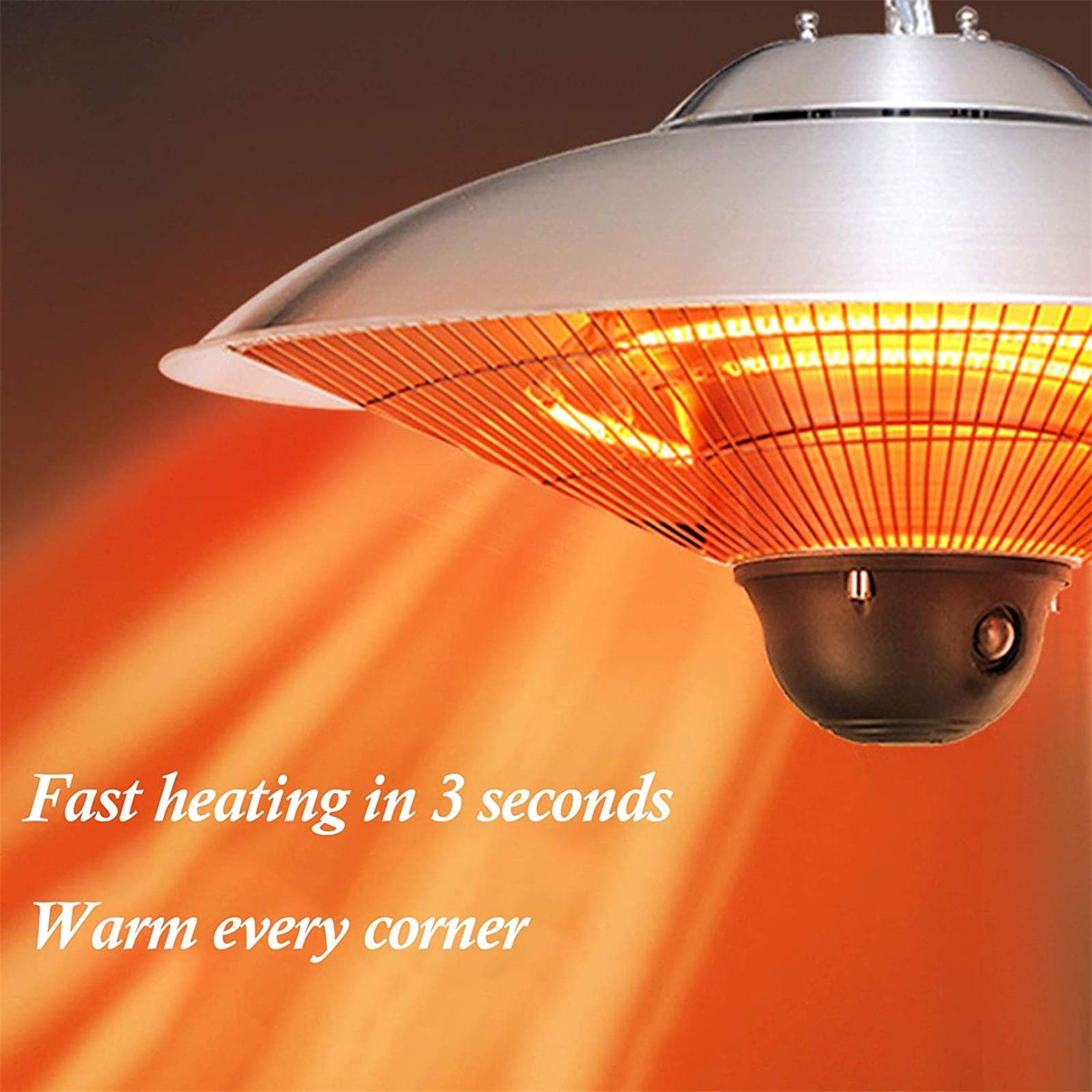 Riscaldatore elettrico per patio, Riscaldatori sospesi a infrarossi per esterni con telecomando, Riscaldatori a soffitto, Riscaldatore da balcone 1010W / 1200W / 2210W