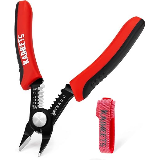 KAIWEETS Wire Cutters 6-Inch Flush Pliers With Supplementary Stripping, Cutting Pliers, Handy And Slim Diagonal Cutters, Sharp Snip, Multicolor