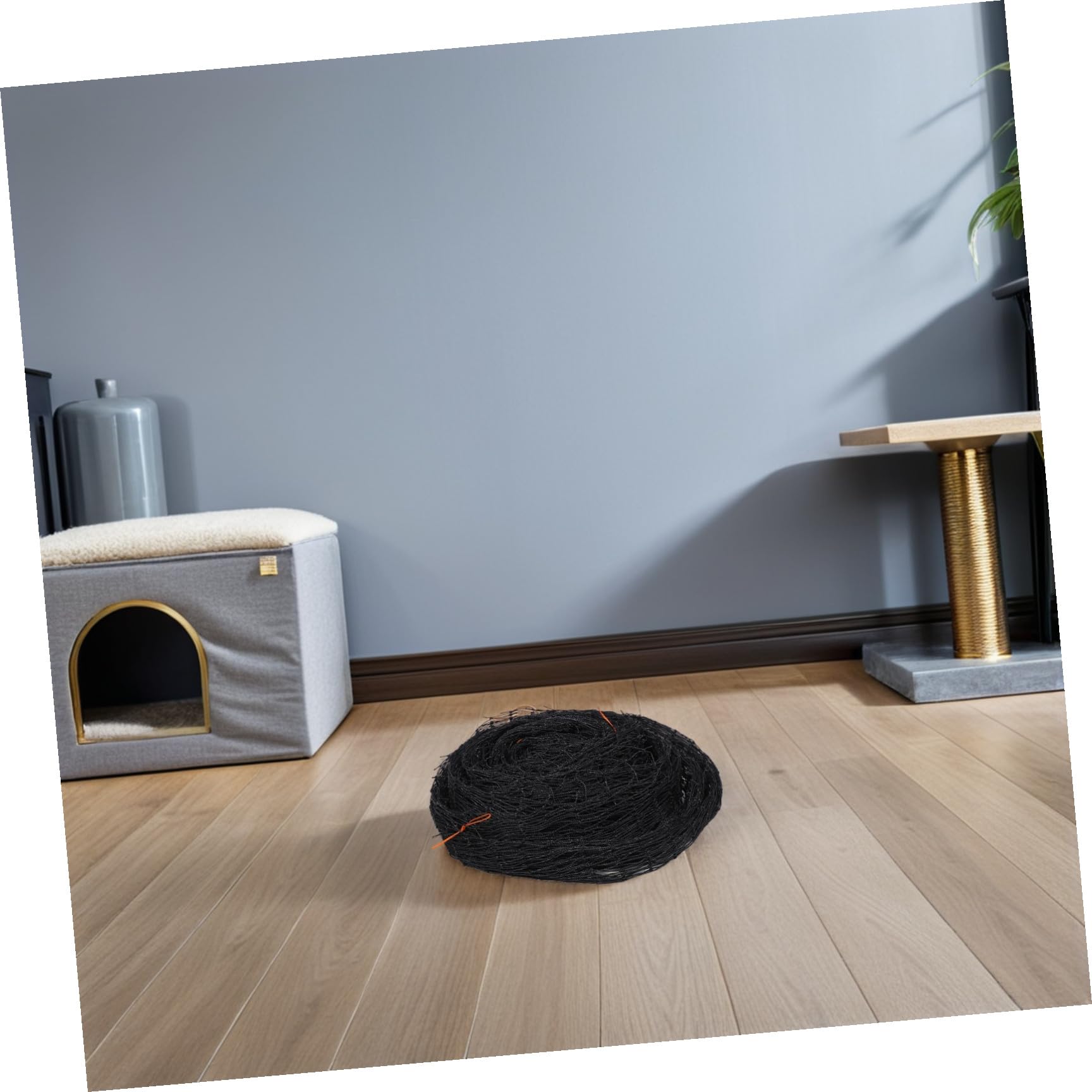 Schwarzes Balkon schutznetz aus Pe und Stahldraht 3x4m für Kleine Hunde und Haustiere mit Verstärktem Schutz vor Stürzen und Ausbruch im Apartment
