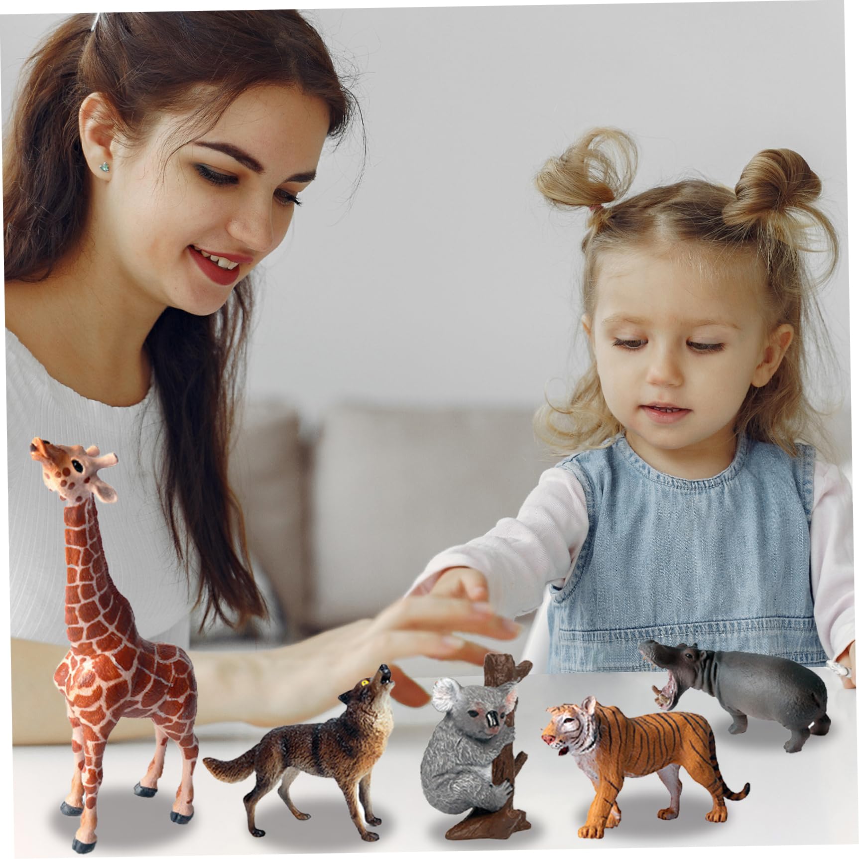 15 Mini-Tierfiguren, realistische Wildtierfiguren aus Kunststoff für wissenschaftliche Projekte und Kuchendekoration, frühpädagogisches Modell für Kleinkinder