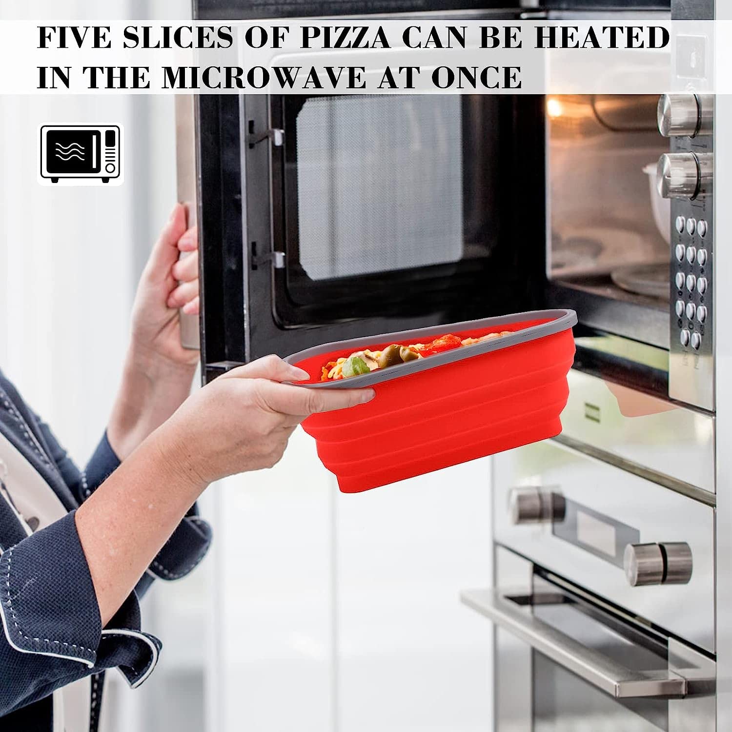 Pizza(3/23まで)引越し断捨離中 専用 Amazon｜3パックピザ保存容器拡張可能、5電子レンジ可能なサービング