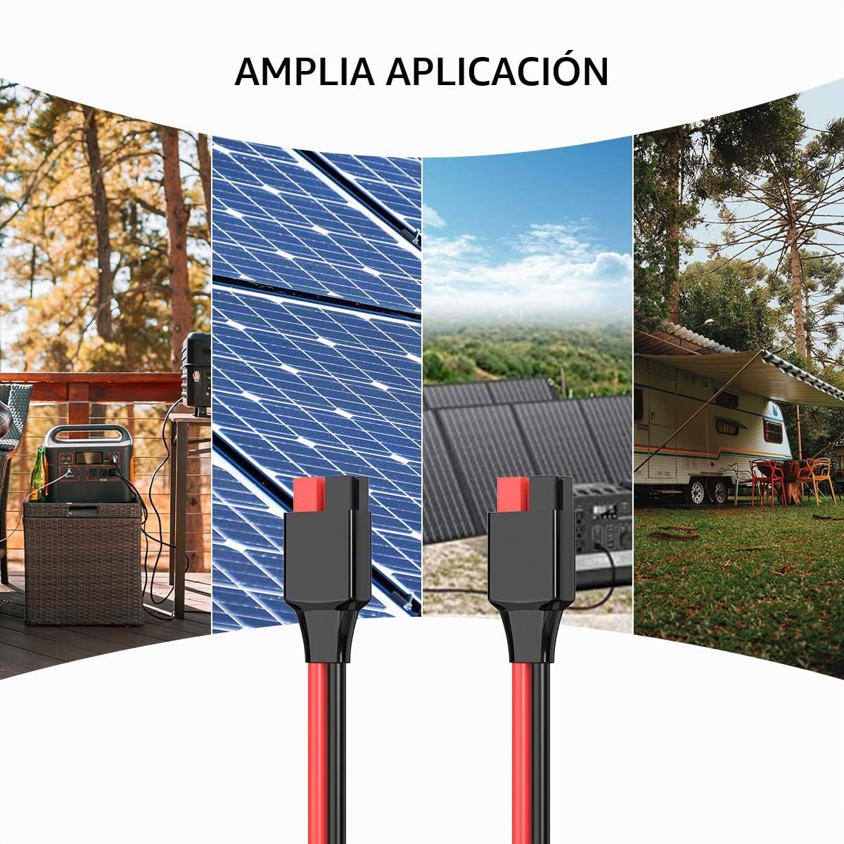 ELFCULB Cable de Extensión Anderson, Cable Anderson de 12AWG, Conector Anderson de 45A para Estación de Energía Portátil, Paneles Solares (0,6m)
