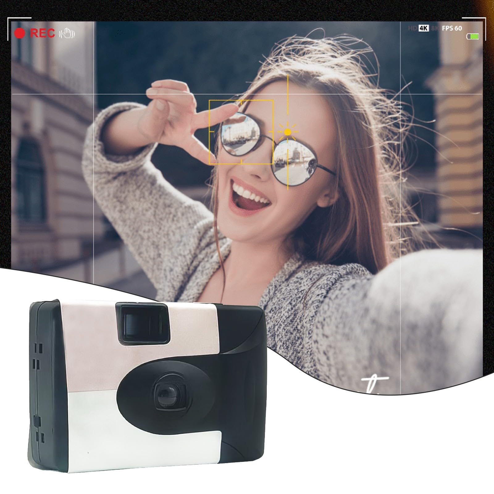 Générique Appareil Photo Classique jetable, Objectif 1, 378 Pouces, idéal pour Les, Vitesse d ' Obturation 1/120 s pour des Temps de Prise de Vue clairs pour Appareil Photo de Vacances