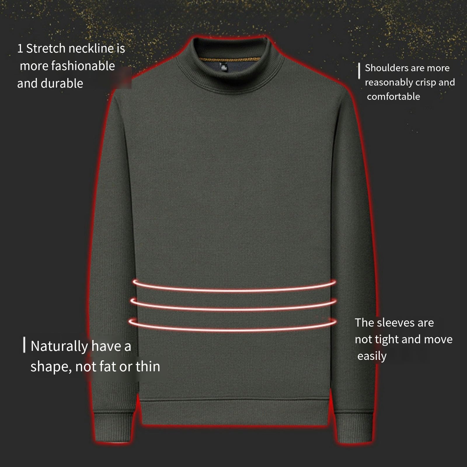Jersey Hombre Jersey De Hombre De Tejido Espeso Ropa Interior Térmica De Invierno-Verde Oscuro-XL