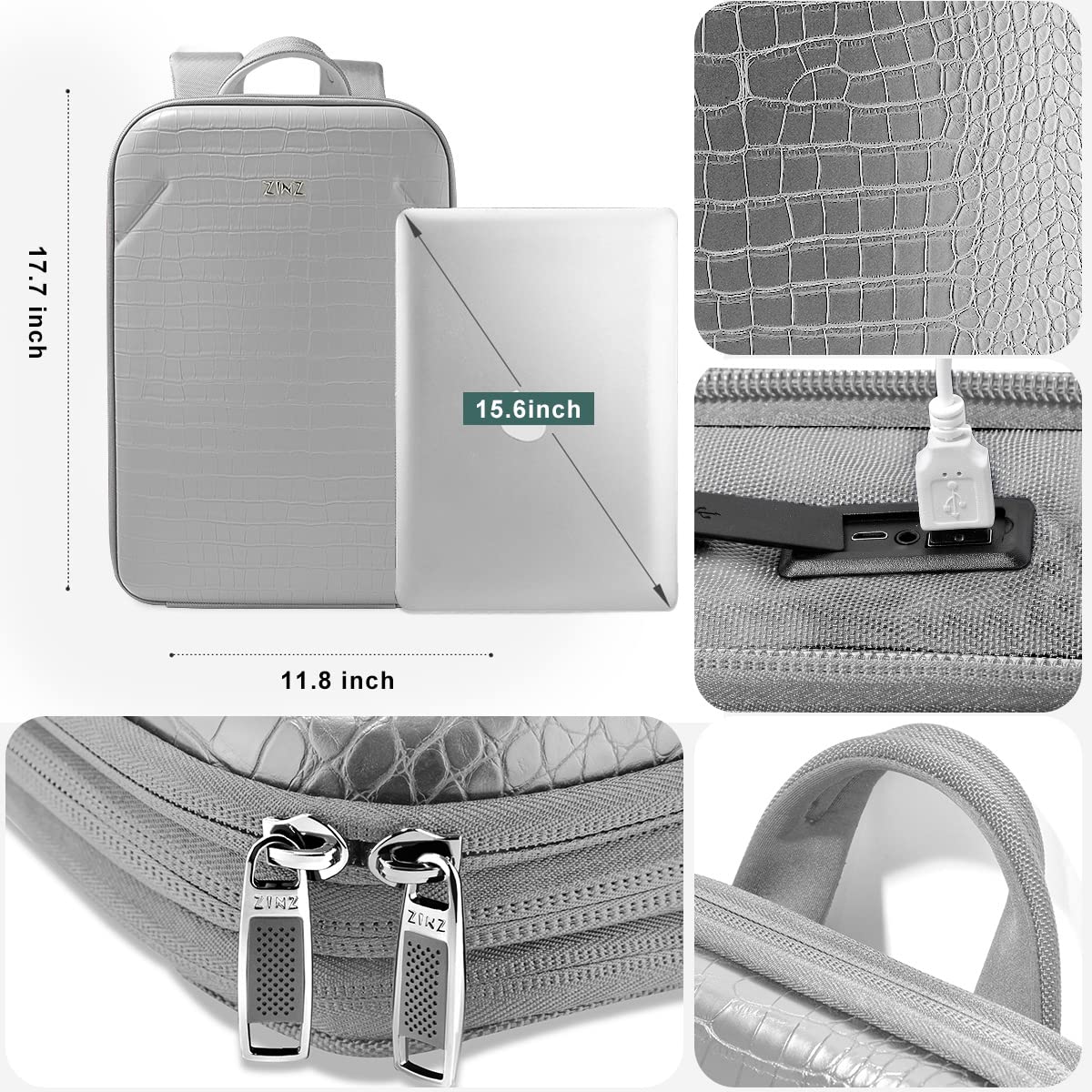 ZINZ 76 Zoll Ultradicker Schultergurt mit festem Polster, mit atmungsaktivem Kissen und Zwei ausgewogenen verstellbaren Schnallen für Laptop-Tasche,Umhängetasche usw,Blaugoldener Jacquard