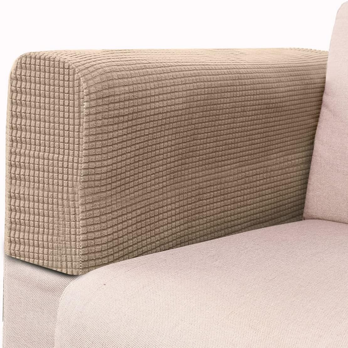 NOLITOY Elastic Sofa Armrest Cover Armrest Cover Arm Rest Towels (2pcs Light Grey) Unique Shuttle Weaving