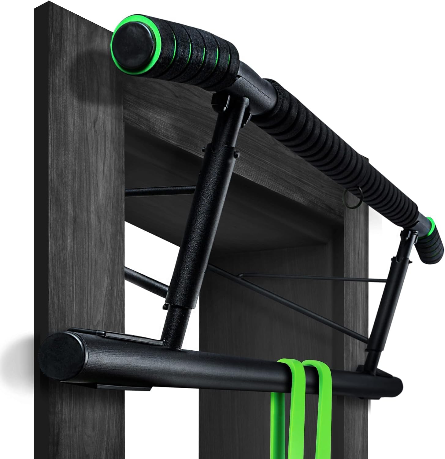 Veluris Klimmzugstange Türrahmen - Stark belastbare Pull up bar [bis 200 KG]- Türreck ohne Aufbau - 20 cm höher im Rahmen - Auch für Dips&Push Ups (abgerundet)