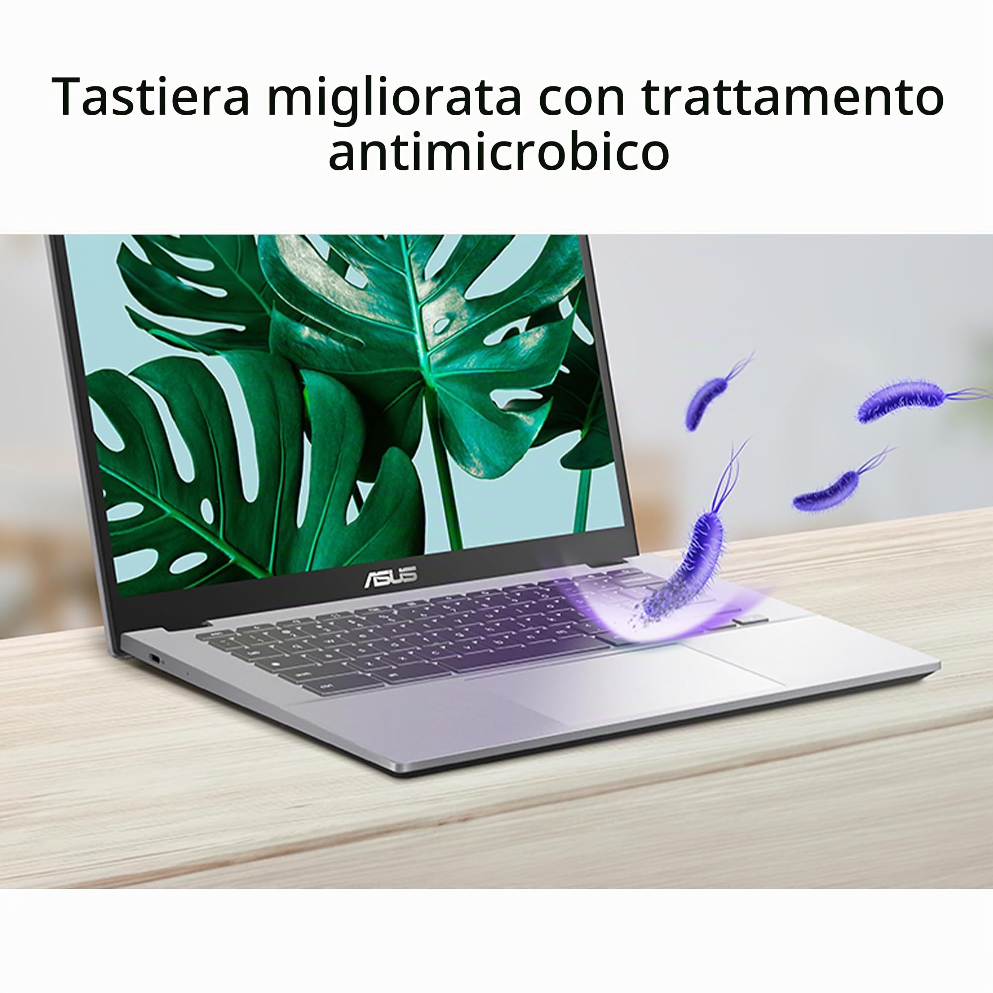 ASUS Computer portatile Chromebook Plus CX34, display da 14" (1920x1080), processore Intel® Core™ i3-1215U, 8 GB di RAM, memoria UFS 256 GB, ChromeOS, bianco, CX3402CBA-DH386-WH