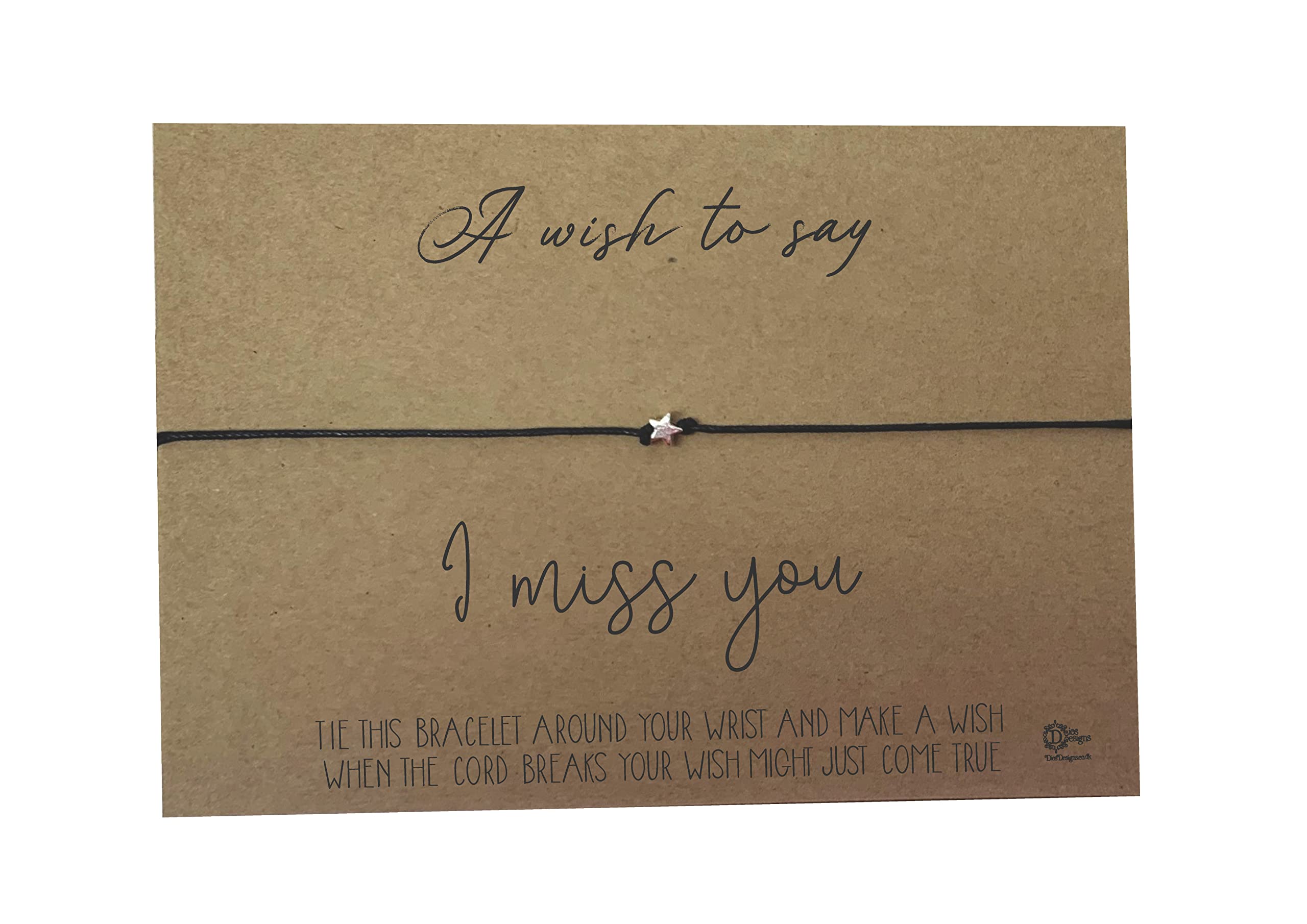 Wish Bracelet - A wish to say I Miss you DD1530 (Kraft Card)