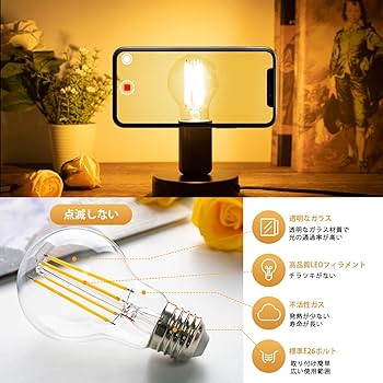 Amazon | E26 led電球 60W 電球色 7W 2700K led エジソン電球