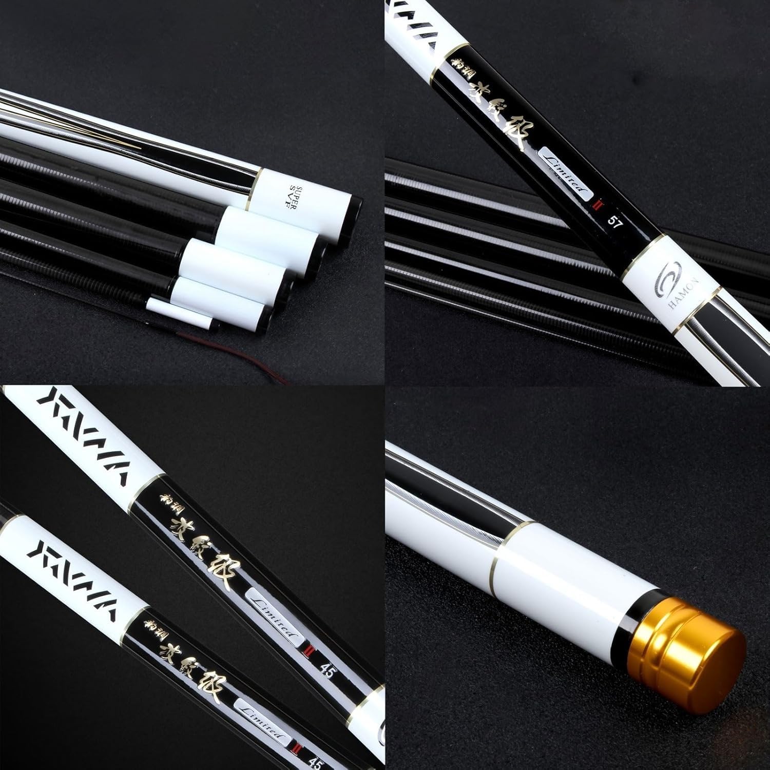 Canne da pesca telescopiche in carbonio da 3,6m, 3,9m, 4,5m, 4,8m, 5,4m, 5,7m, 6,3m, 7,2m, 8,1m canne da pesca ultraleggere e super rigide, ideali per laghi, bacini artificiali e fiumi