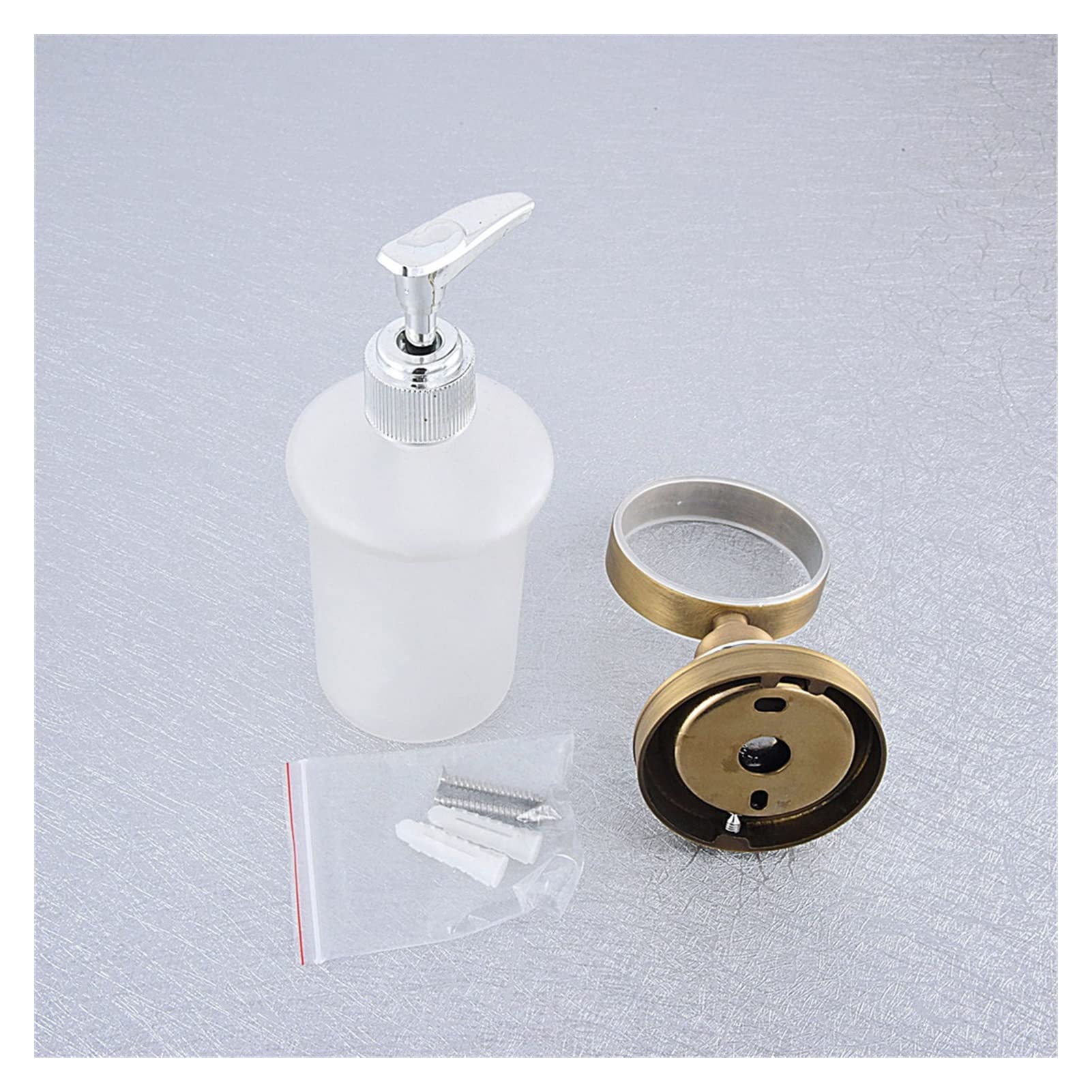 Base in ceramica in ottone anticato da parete, per cucina, bagno, lavandino, accessorio per dispenser di sapone in vetro
