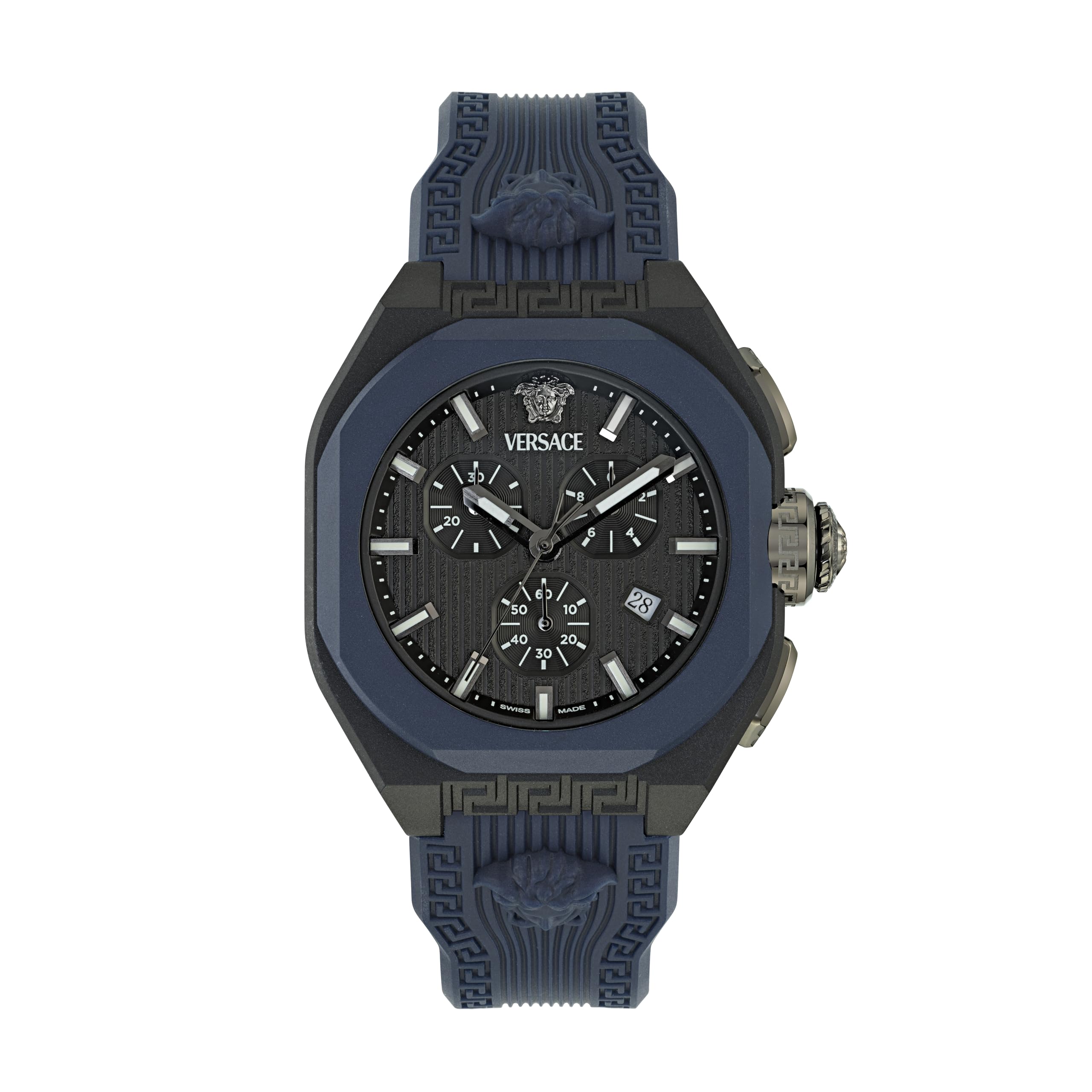 Versace Men's Chronograph Swiss Quartz Watch with Plastic Strap VE9L00224