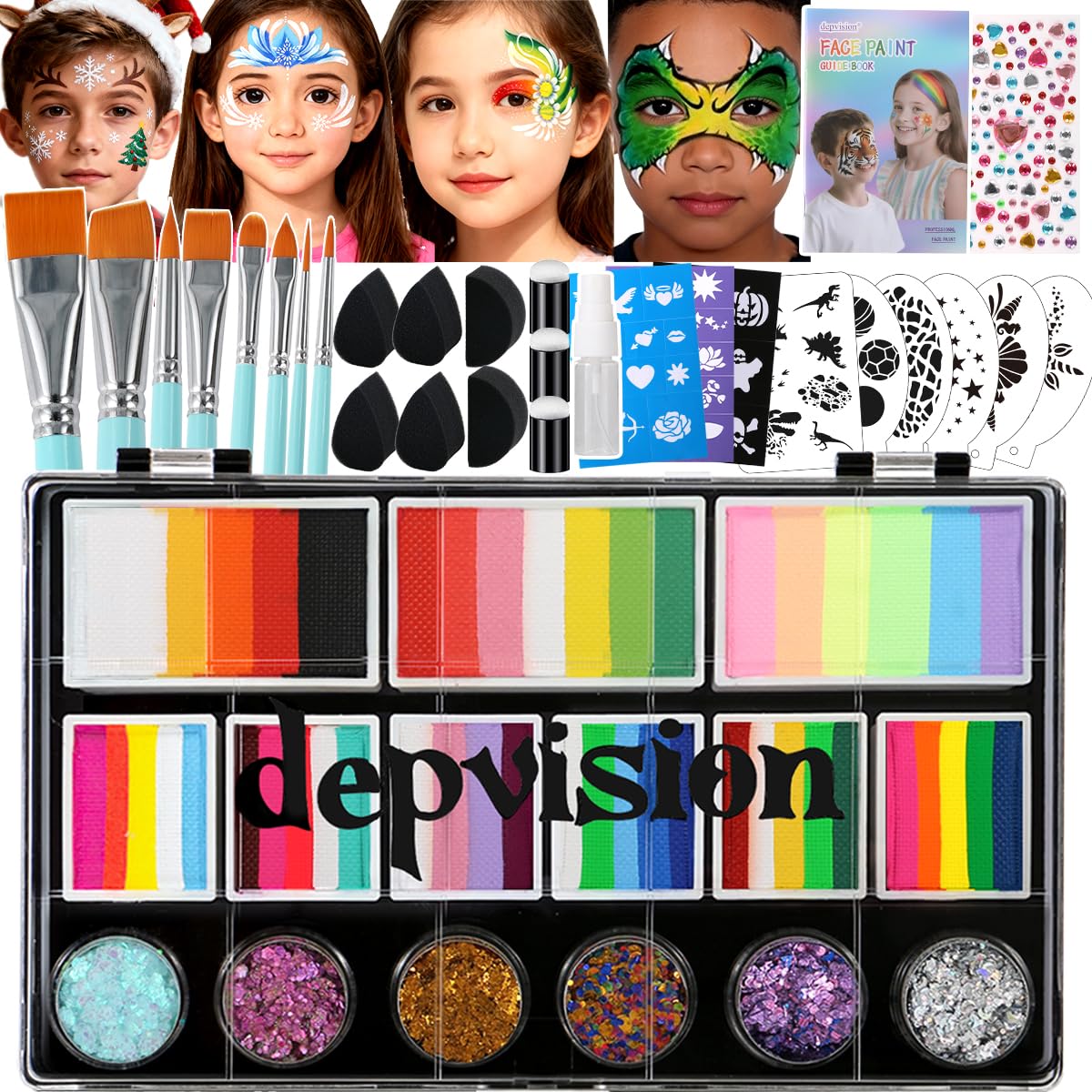 Pittura per il viso con glitter