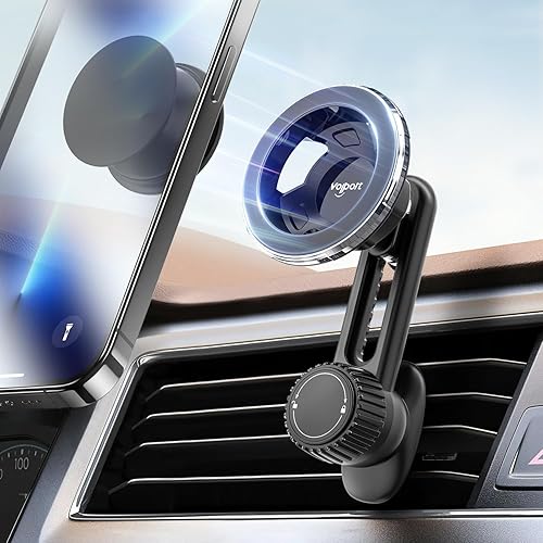 volport Soporte magnético para teléfono para ventilación de automóvil, no bloqueante Soporte de teléfono de automóvil para iPhone MagSafe, soporte