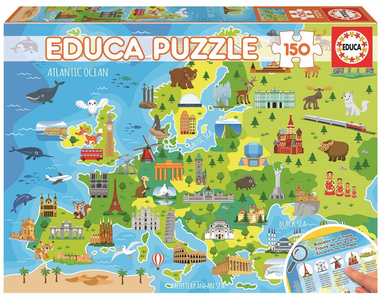 Educa - Map Europe Puzzle, 150 Pieces, Multicoloured (18607)