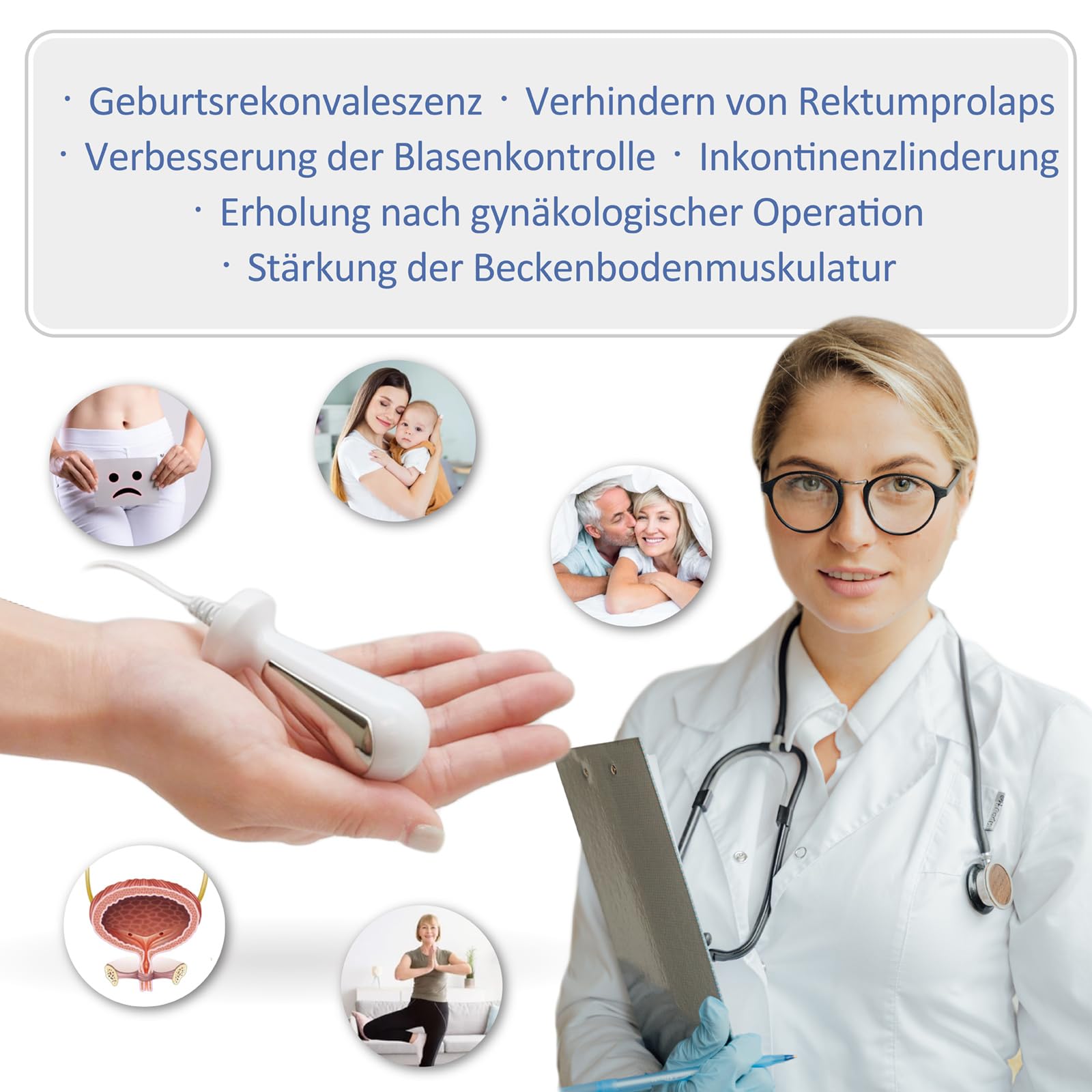 iSTIM Sonde für Kegelübungen, elektrische Stimulation der Beckenbodenmuskulatur, Inkontinenz – kompatibel mit TENS/EMS-zugelassenem… (Vaginal)