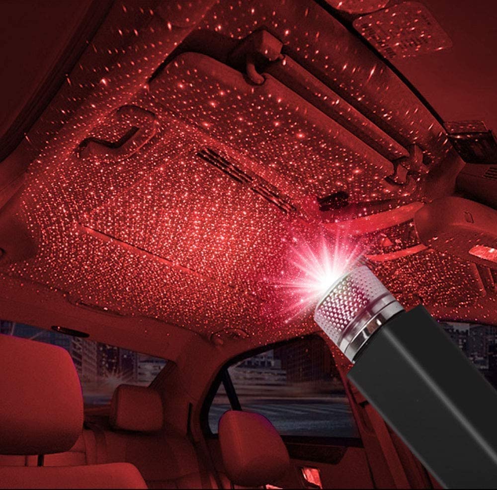 MANKY Car USB Atmosphere Ambient Star Light car interior lights LED decorative armrest box car roof full star projection laser RANDOM COLOR